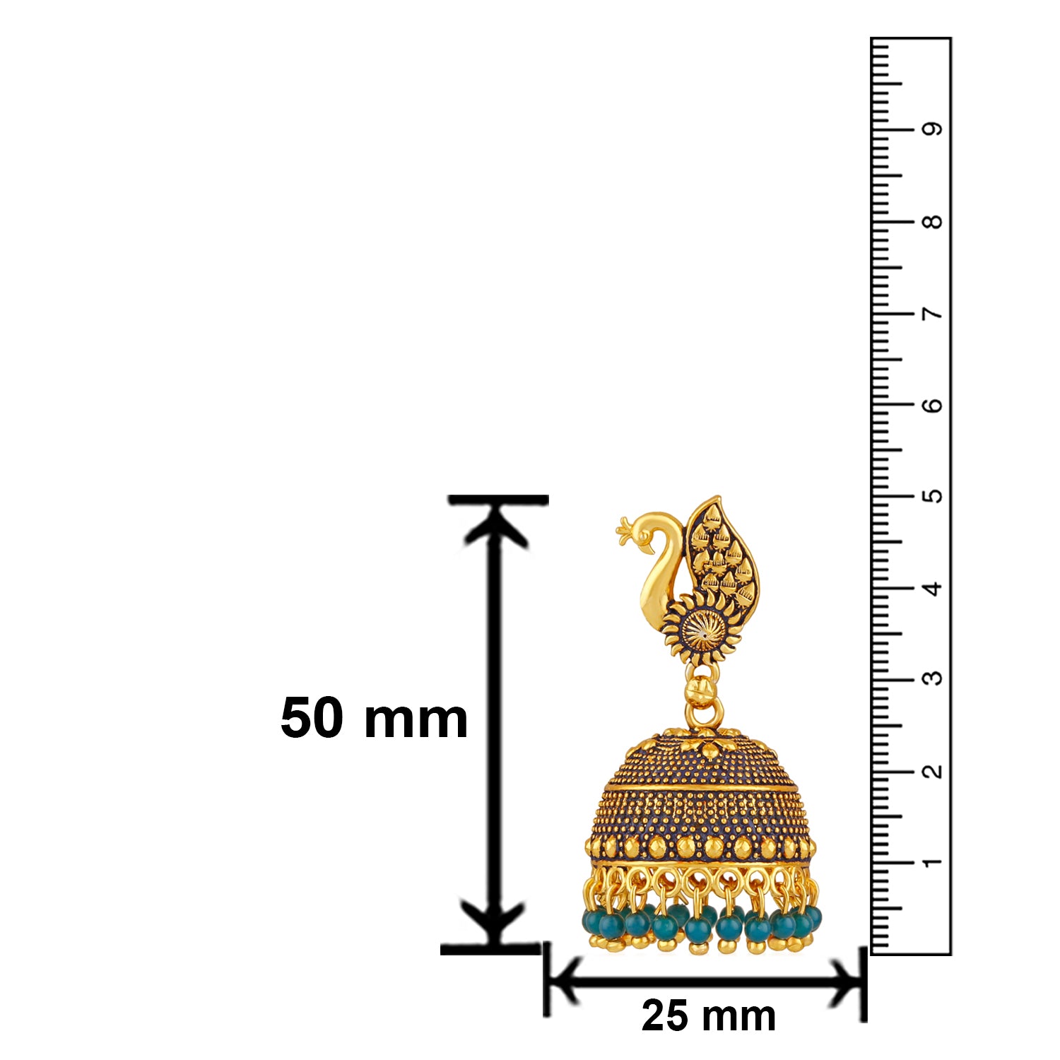 Peacock shaped jhumka styled Earrings