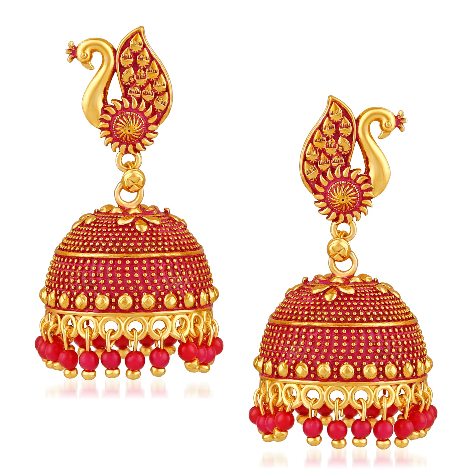 Peacock shaped jhumka styled Earrings