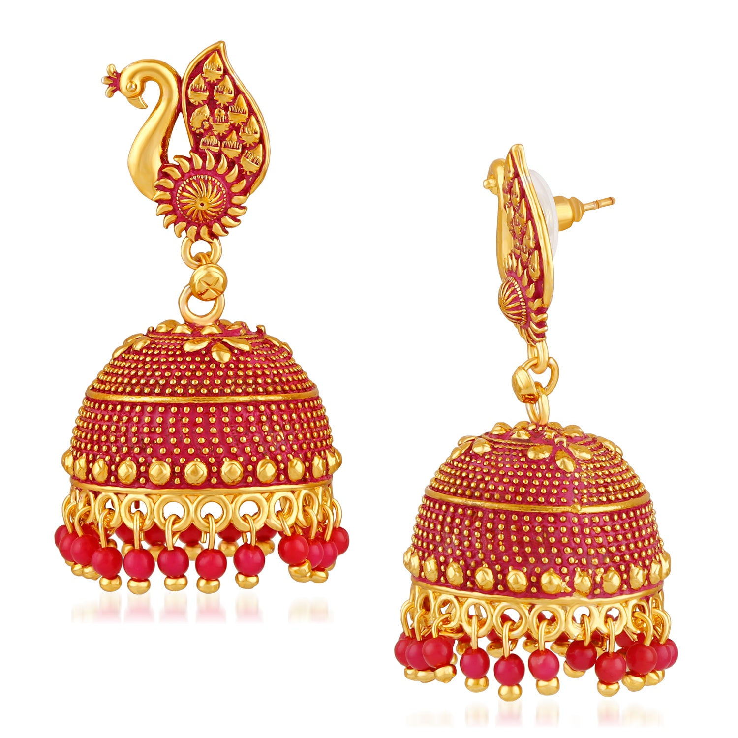 Peacock shaped jhumka styled Earrings