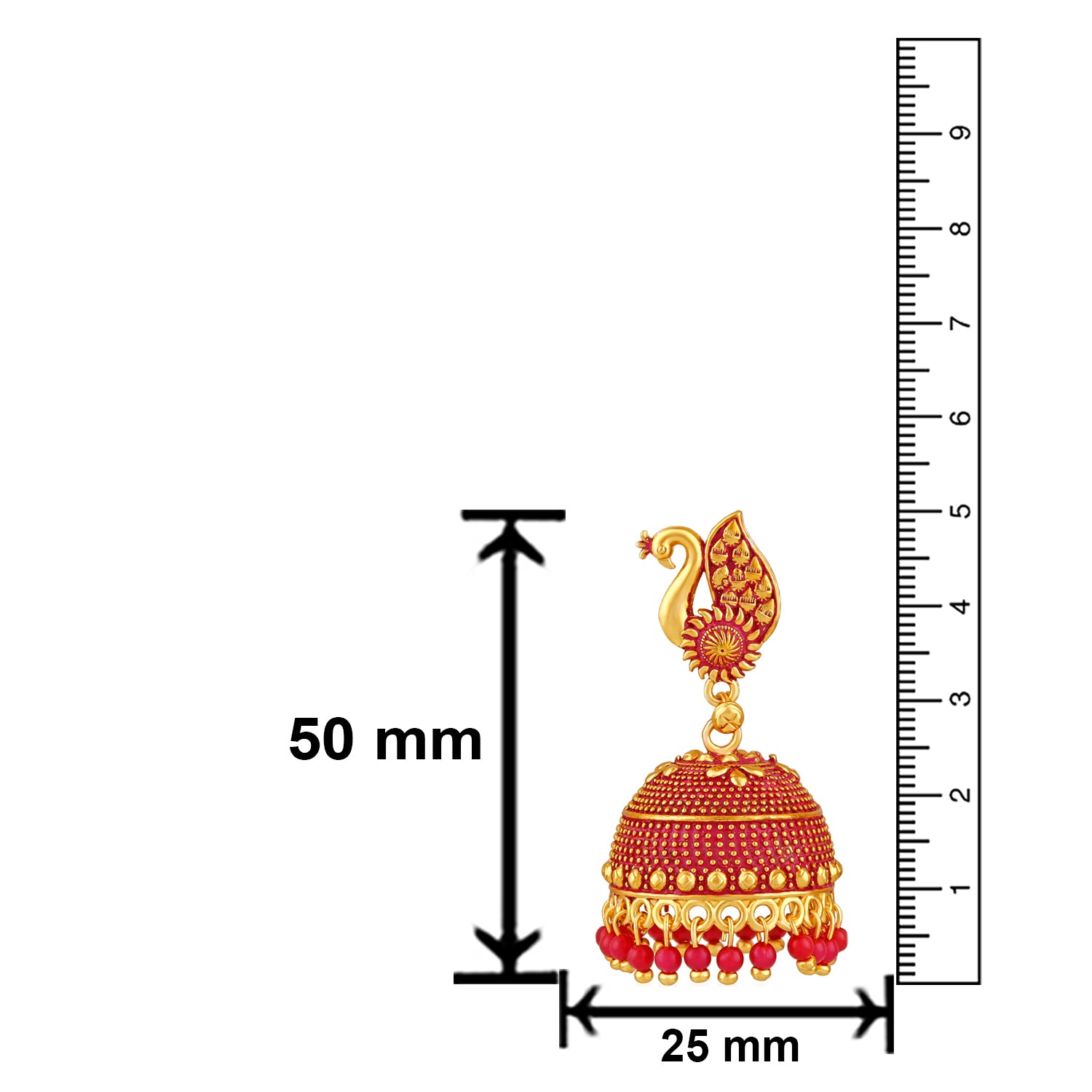 Peacock shaped jhumka styled Earrings