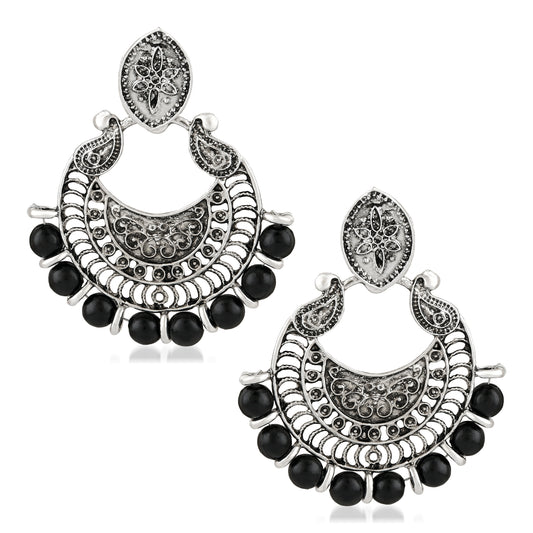 Alluring Bali styled Earrings with black beads