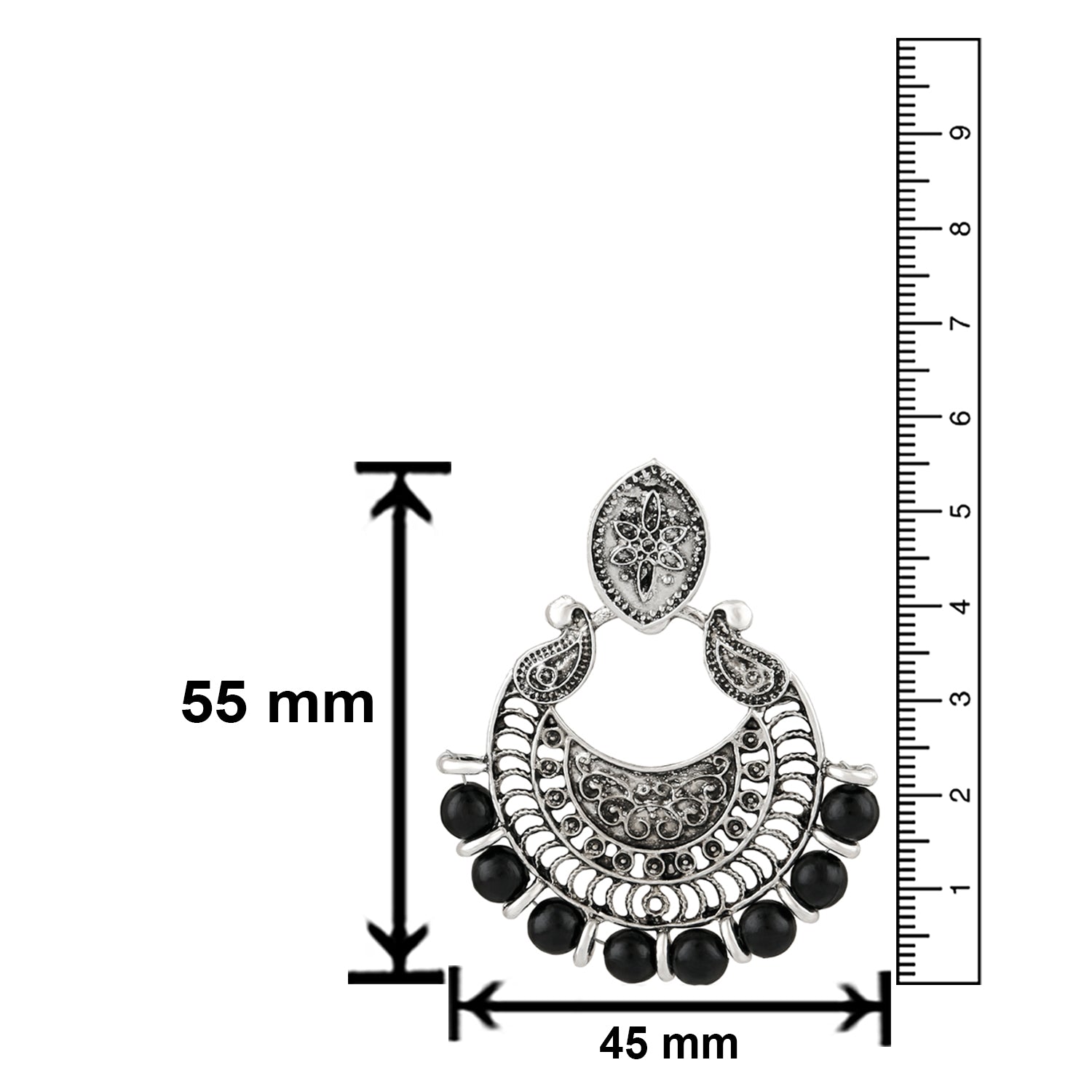 Alluring Bali styled Earrings with black beads