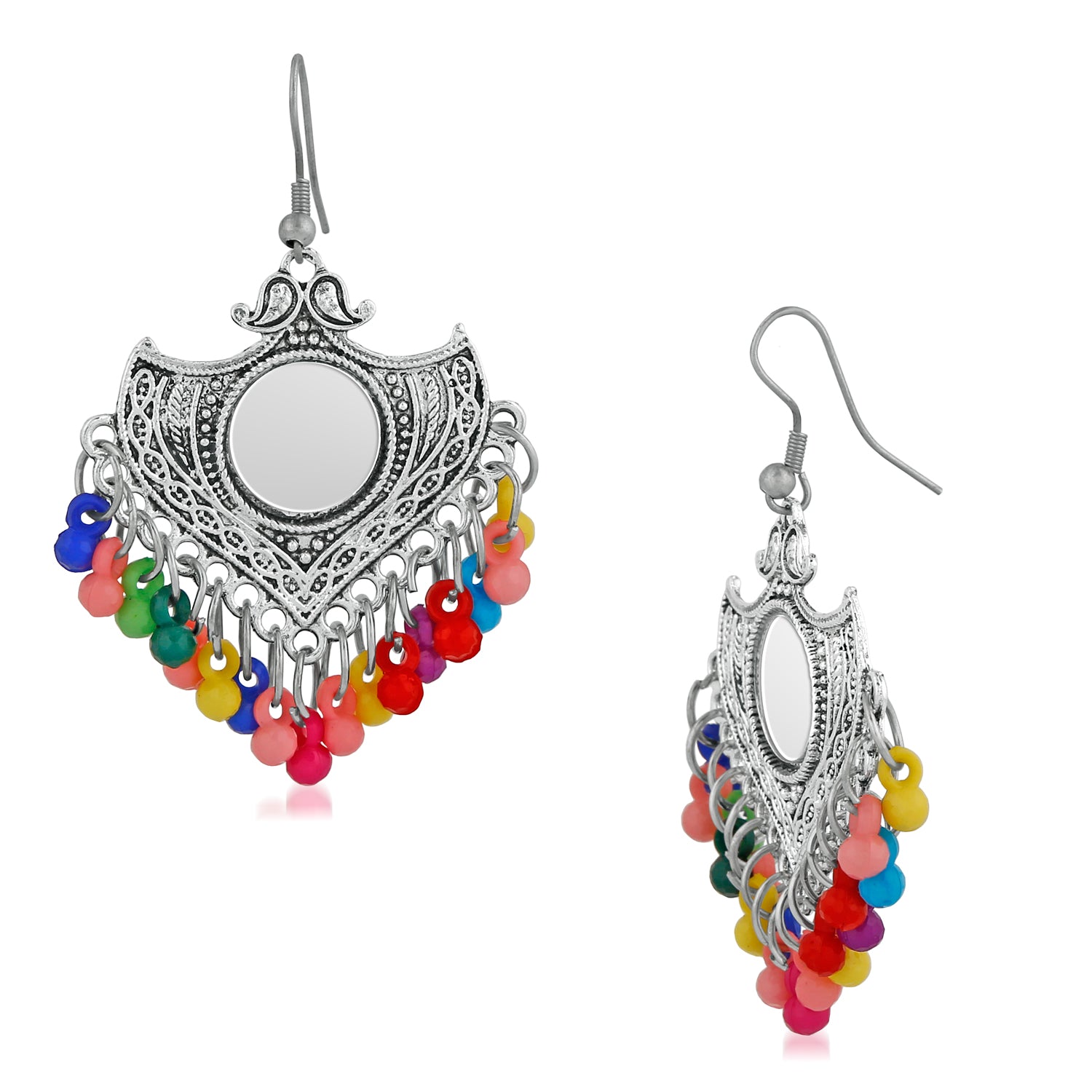 Oxidised Silver Designer Antique Earrings