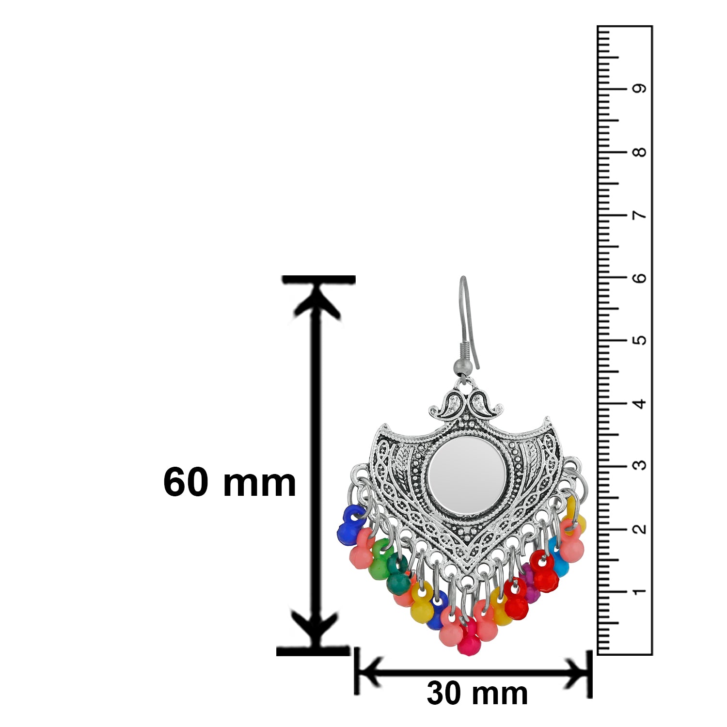 Oxidised Silver Designer Antique Earrings