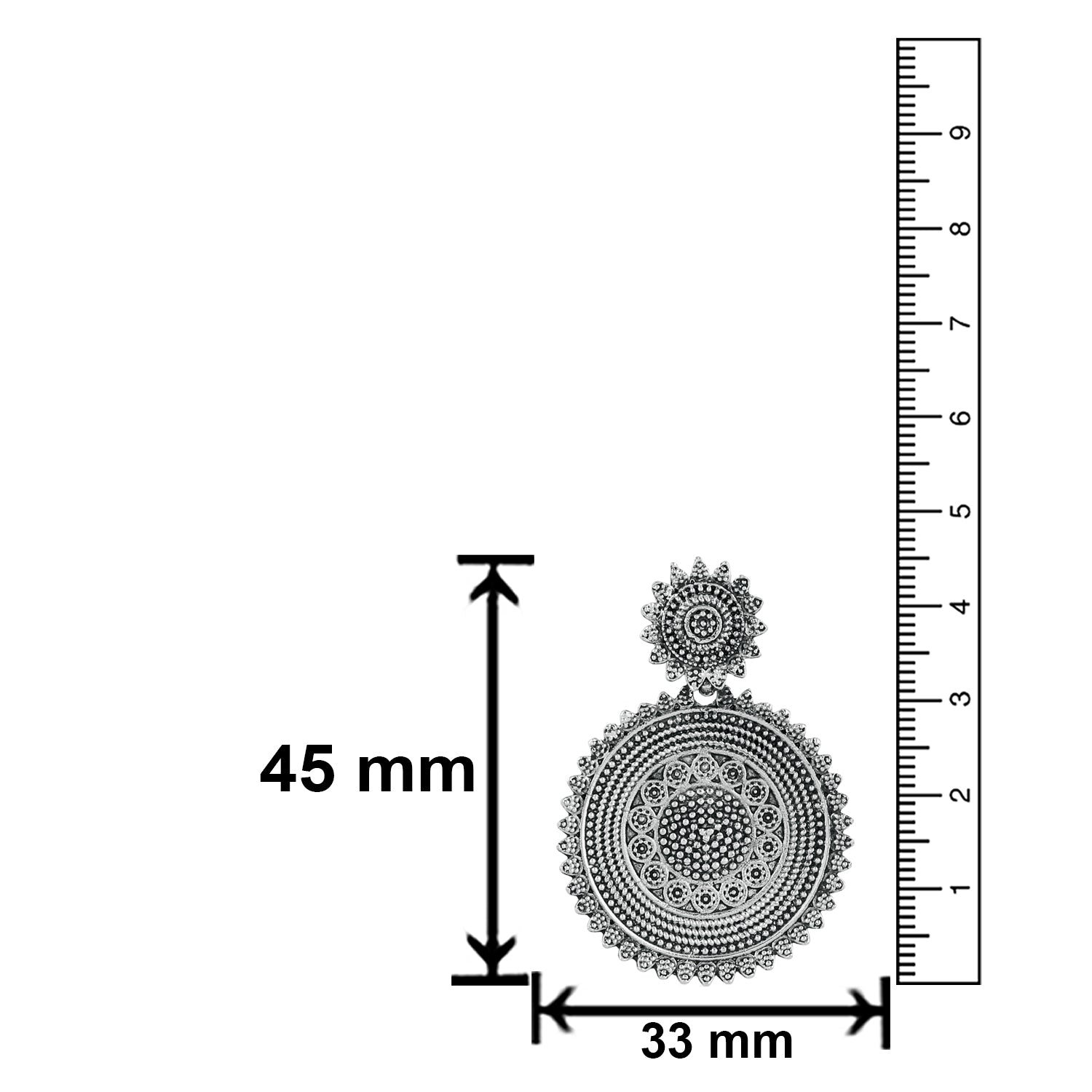 Oxidised Silver Ethnic Antique Dangler Earrings