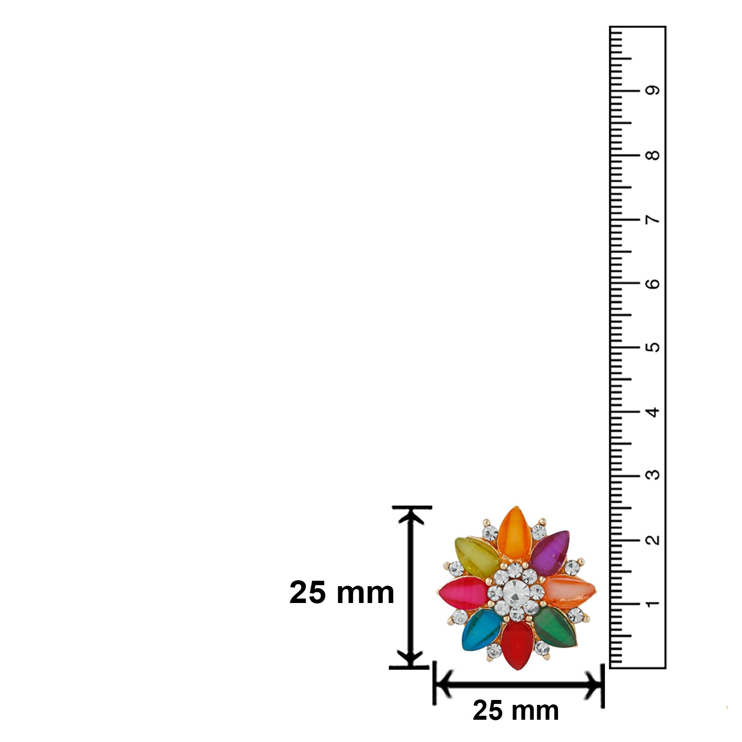 Alluring multicolour crystal floral stud earrings