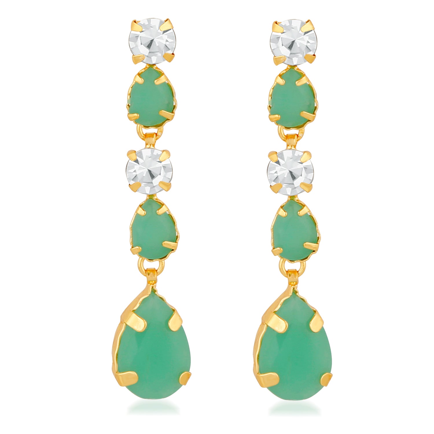 Alluring Carrot Pink Crystal Earrings