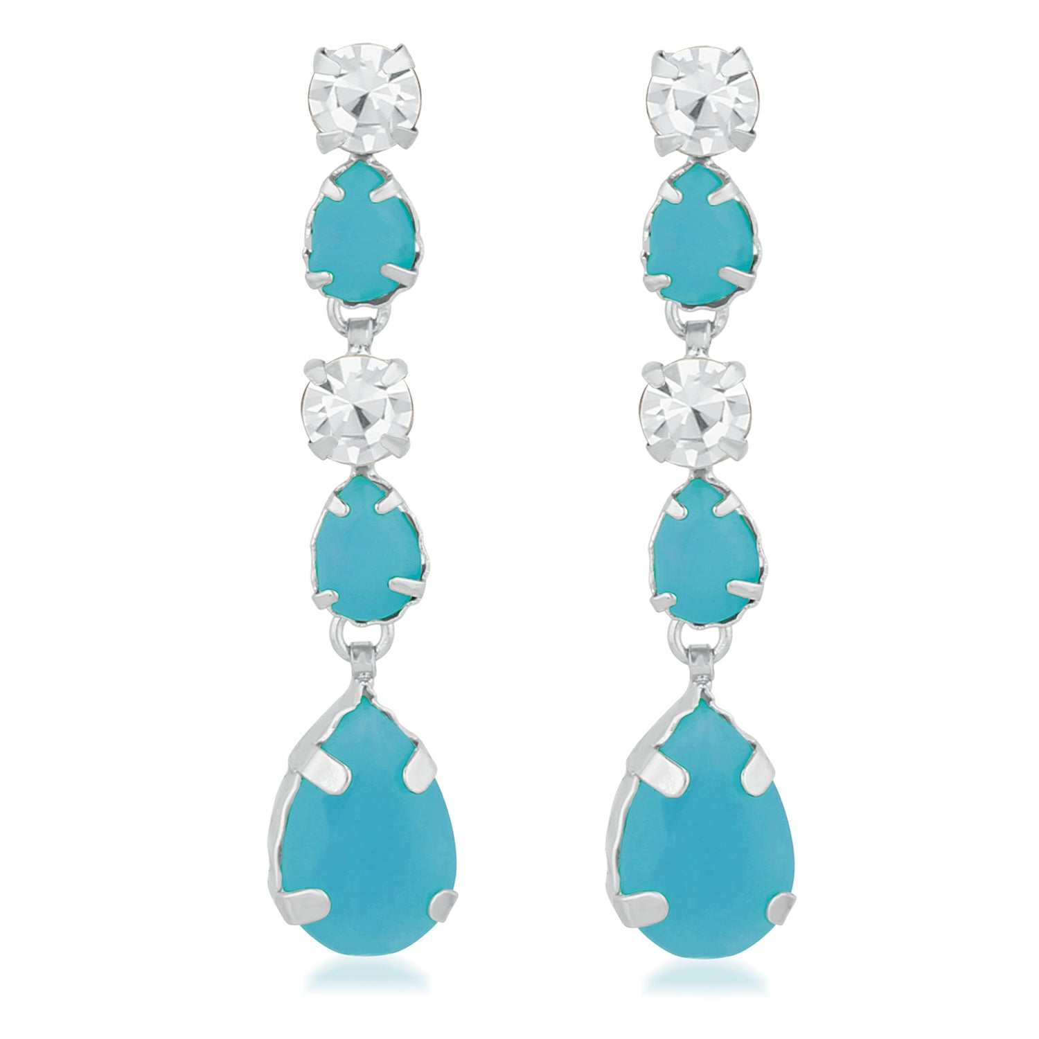 Alluring Carrot Pink Crystal Earrings