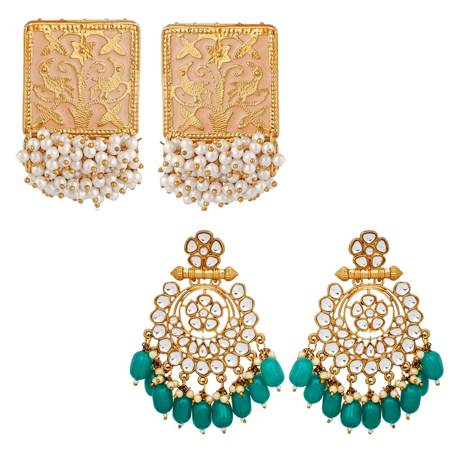 Combo of 2 Pairs of Traditional Dangler Earrings