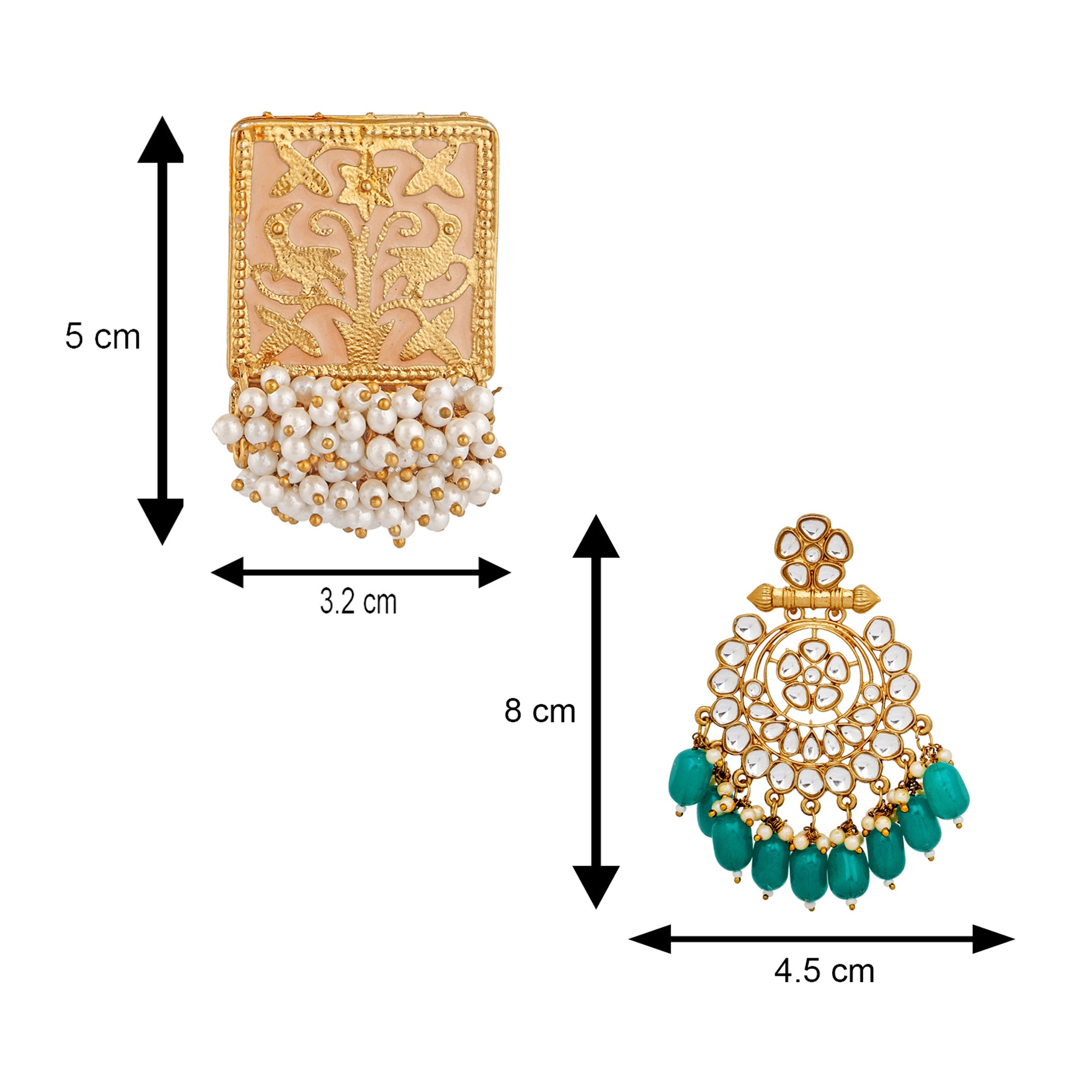 Combo of 2 Pairs of Traditional Dangler Earrings