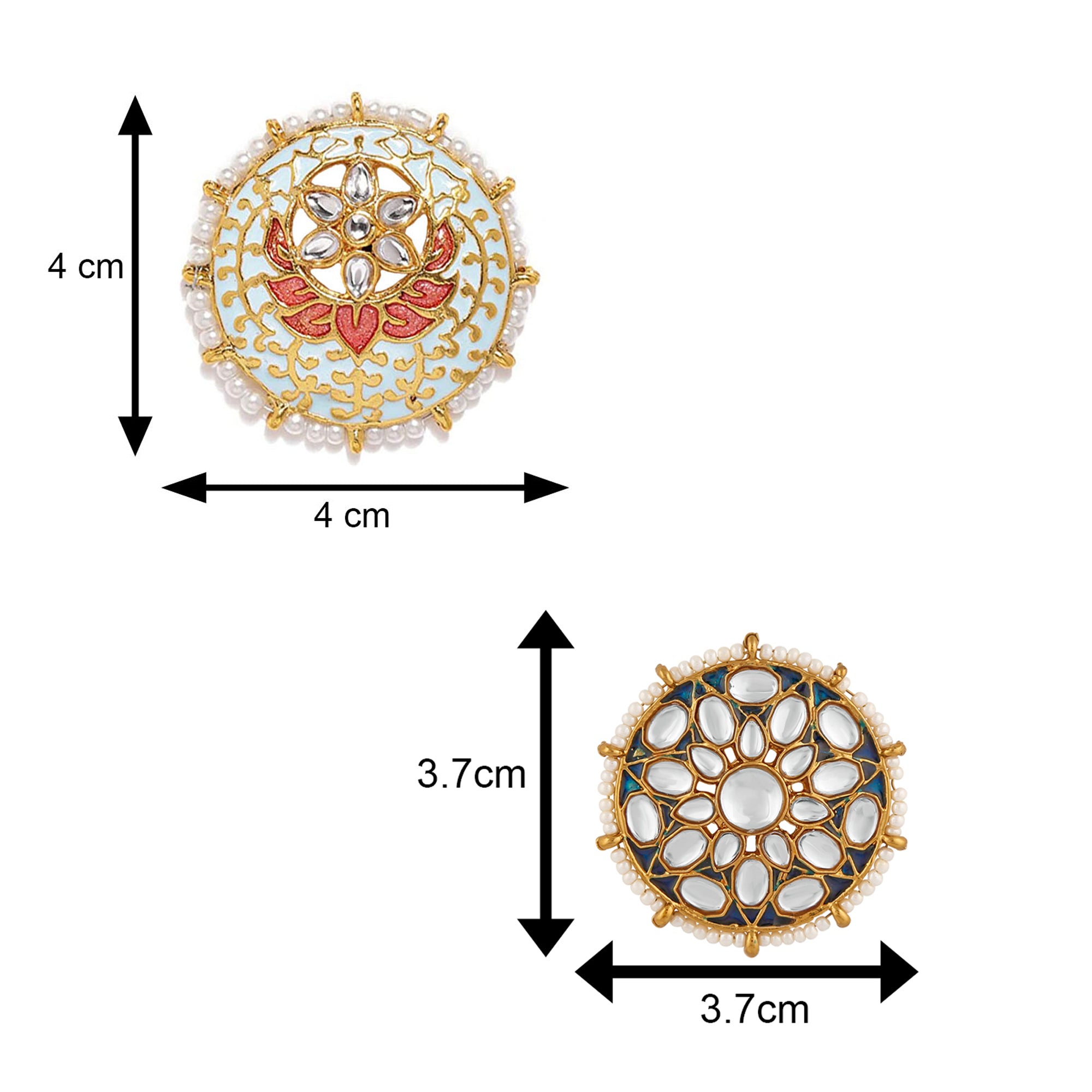 Combo of 2 Pairs of Traditional Round Circular Earrings