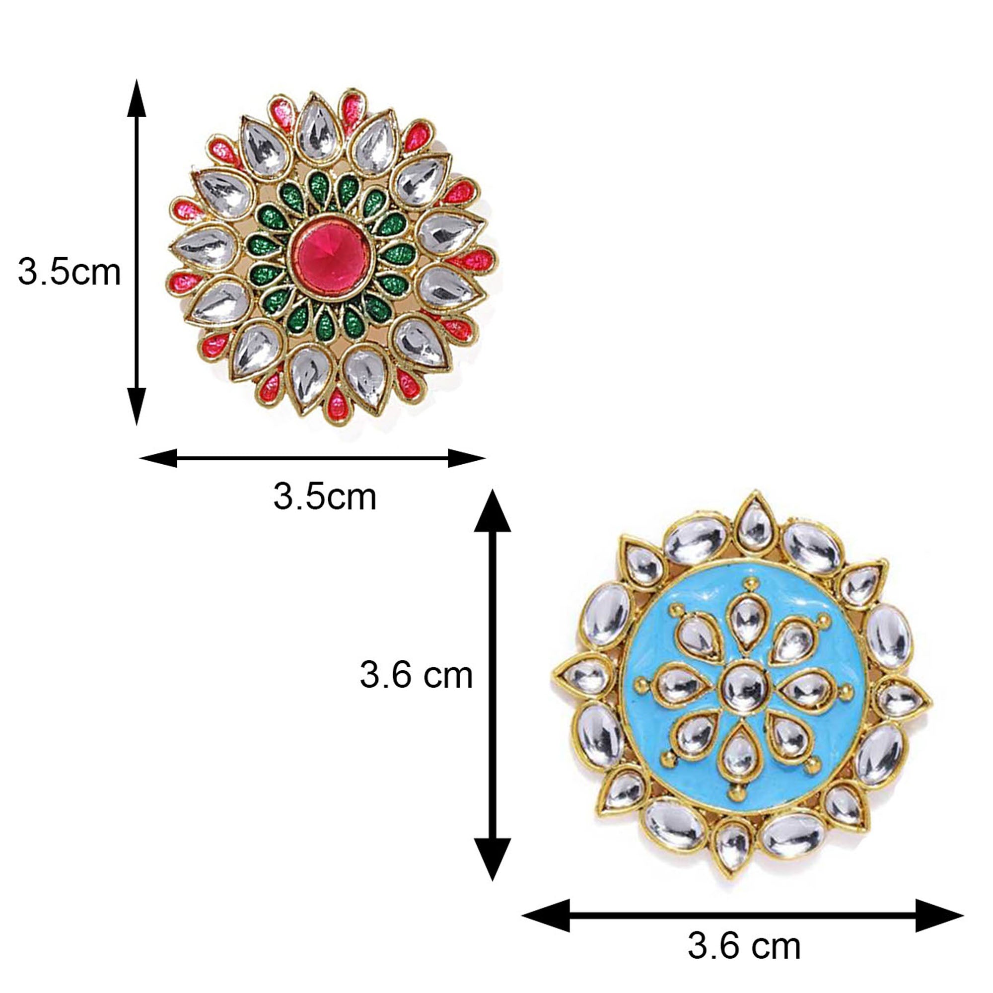 Combo of 2 Pairs of Traditional Floral Shaped Earrings