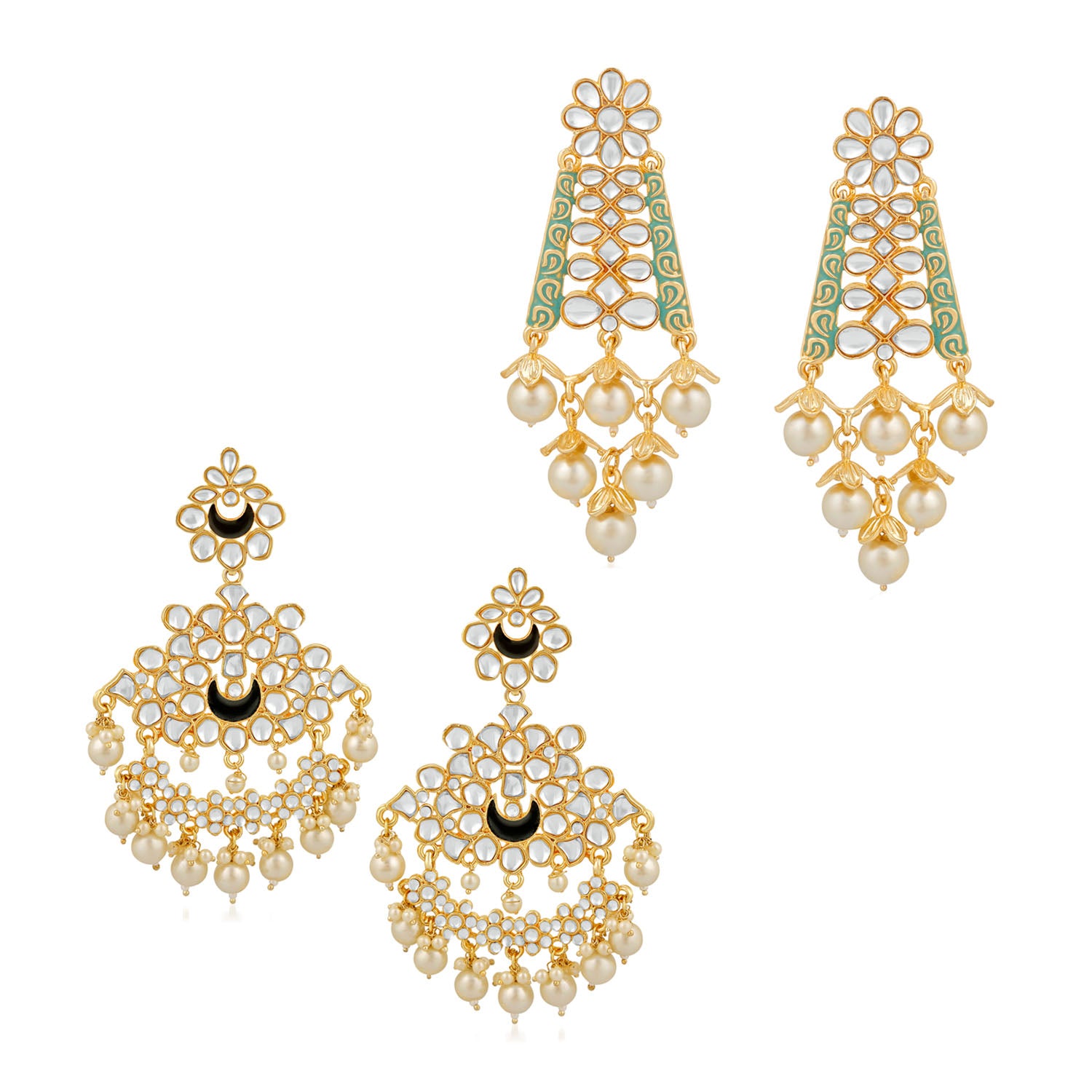 Combo of 2 Pairs of Traditional Dangler Earrings