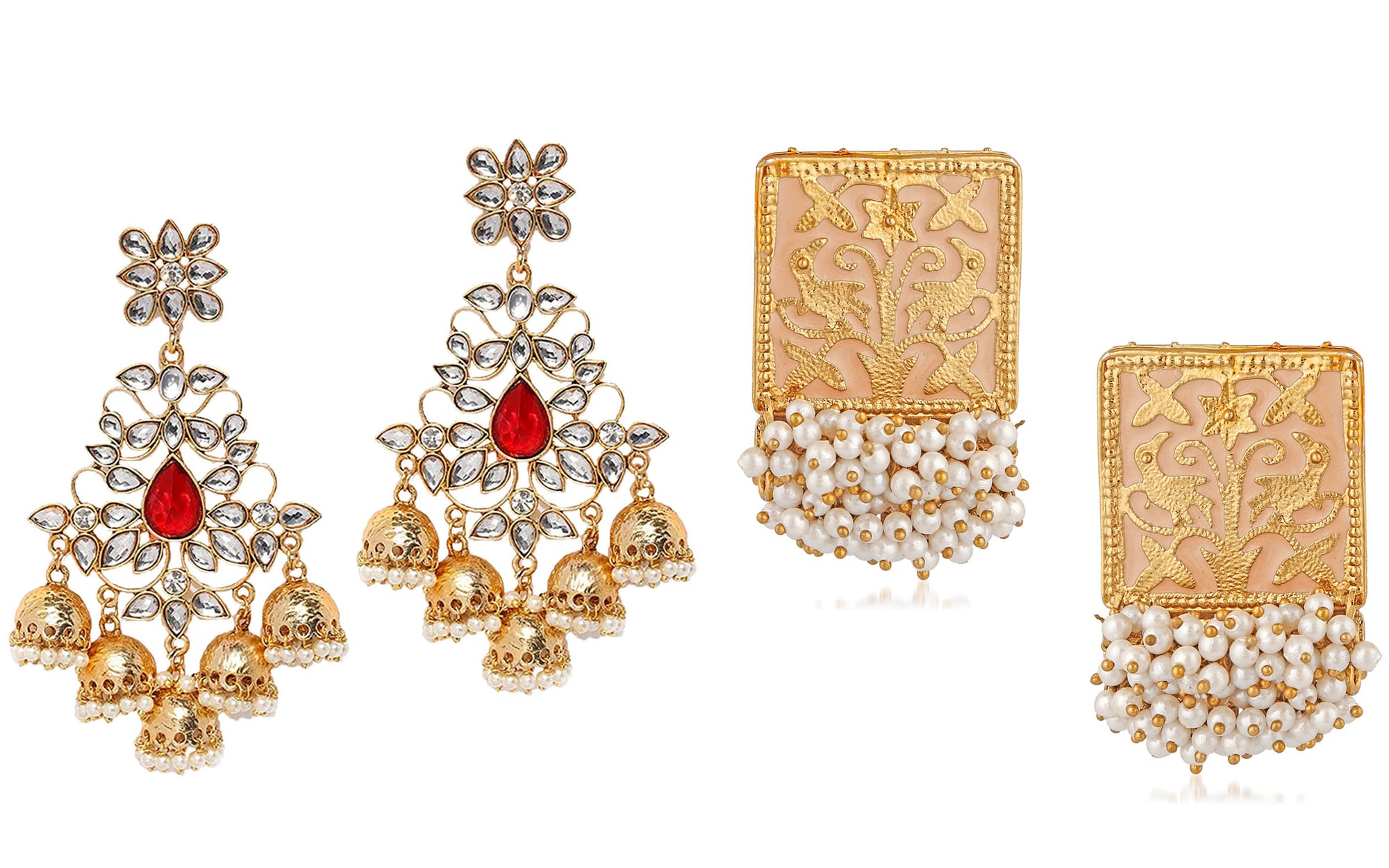 Combo of 2 Pairs of Traditional Dangler Earrings