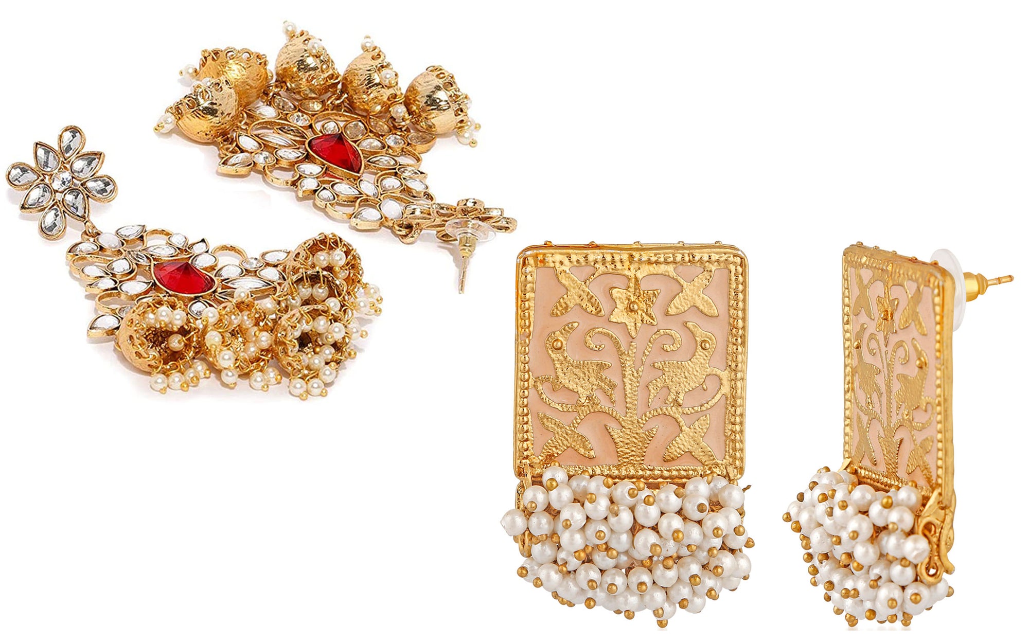 Combo of 2 Pairs of Traditional Dangler Earrings