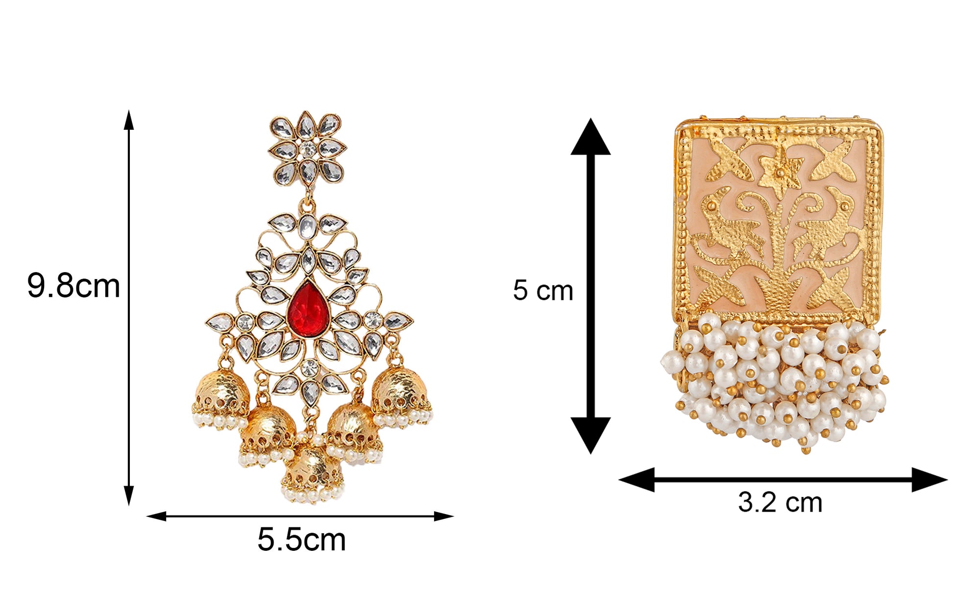 Combo of 2 Pairs of Traditional Dangler Earrings