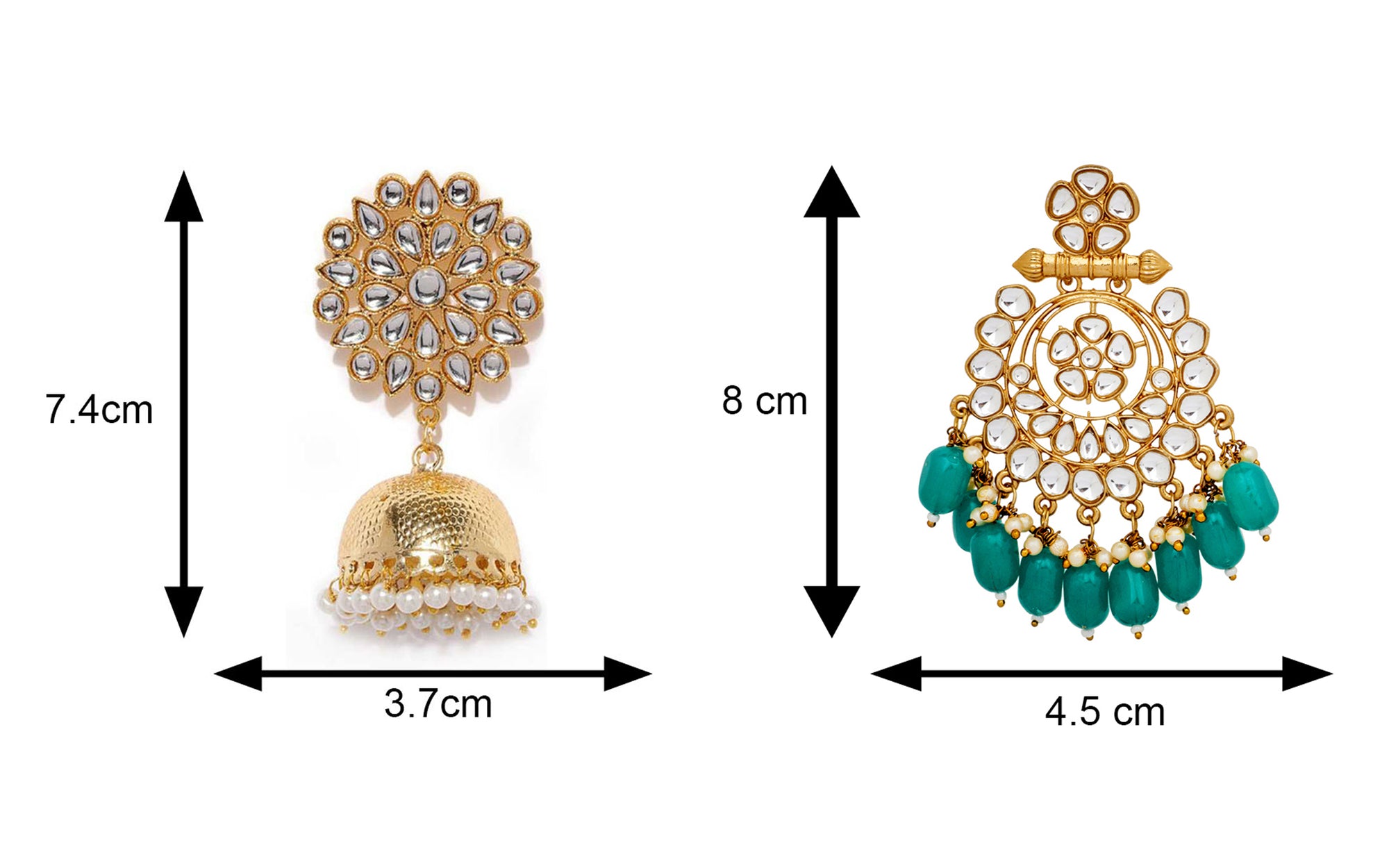 Combo of 2 Pairs of Traditional Dangler Earrings