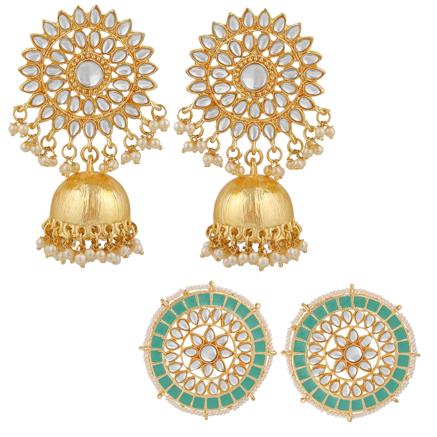 Combo of 2 Pairs of Traditional Dangler Earrings