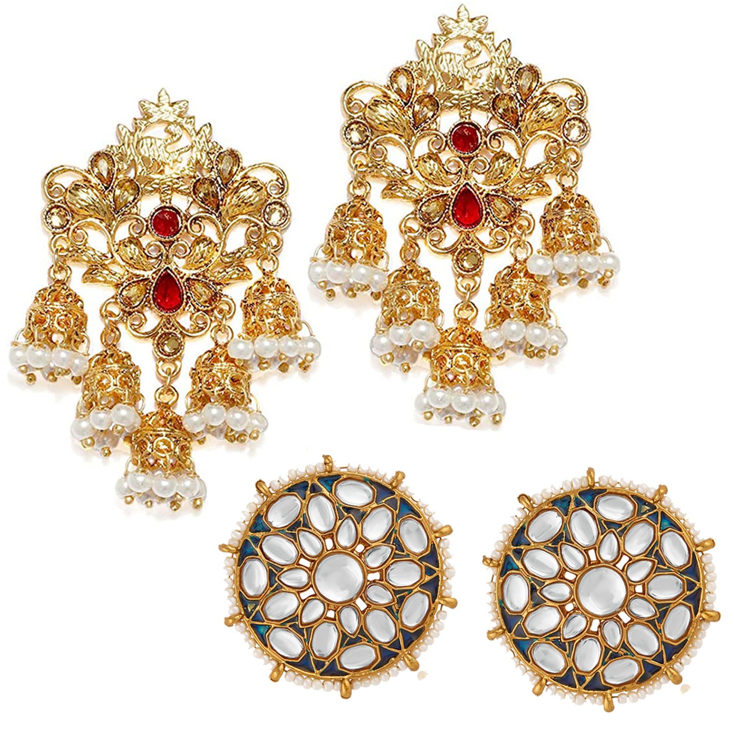 Combo of 2 Pairs of Traditional Dangler Earrings