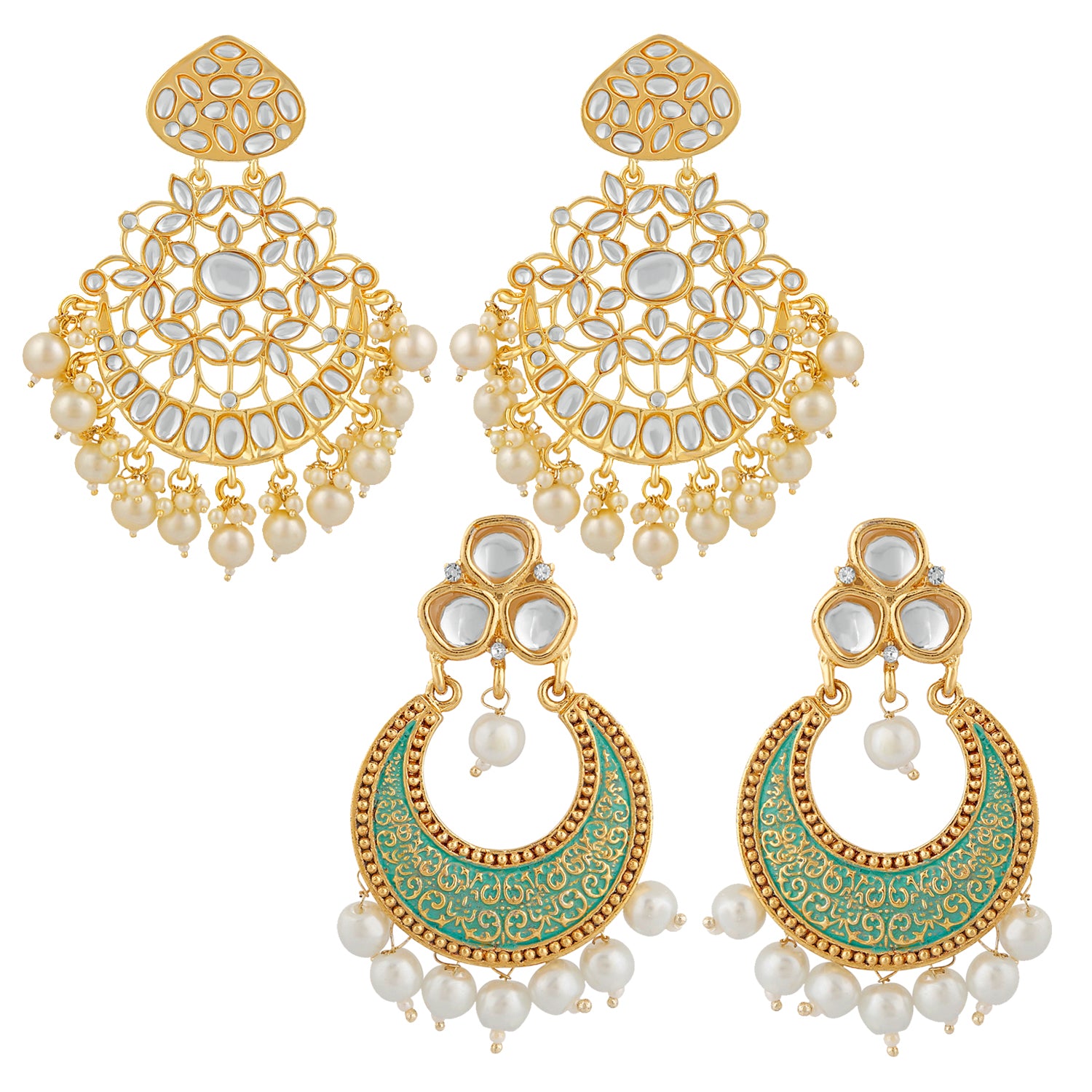 Combo of 2 Pairs of Traditional Dangler Earrings