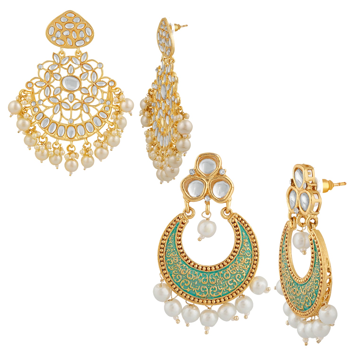 Combo of 2 Pairs of Traditional Dangler Earrings