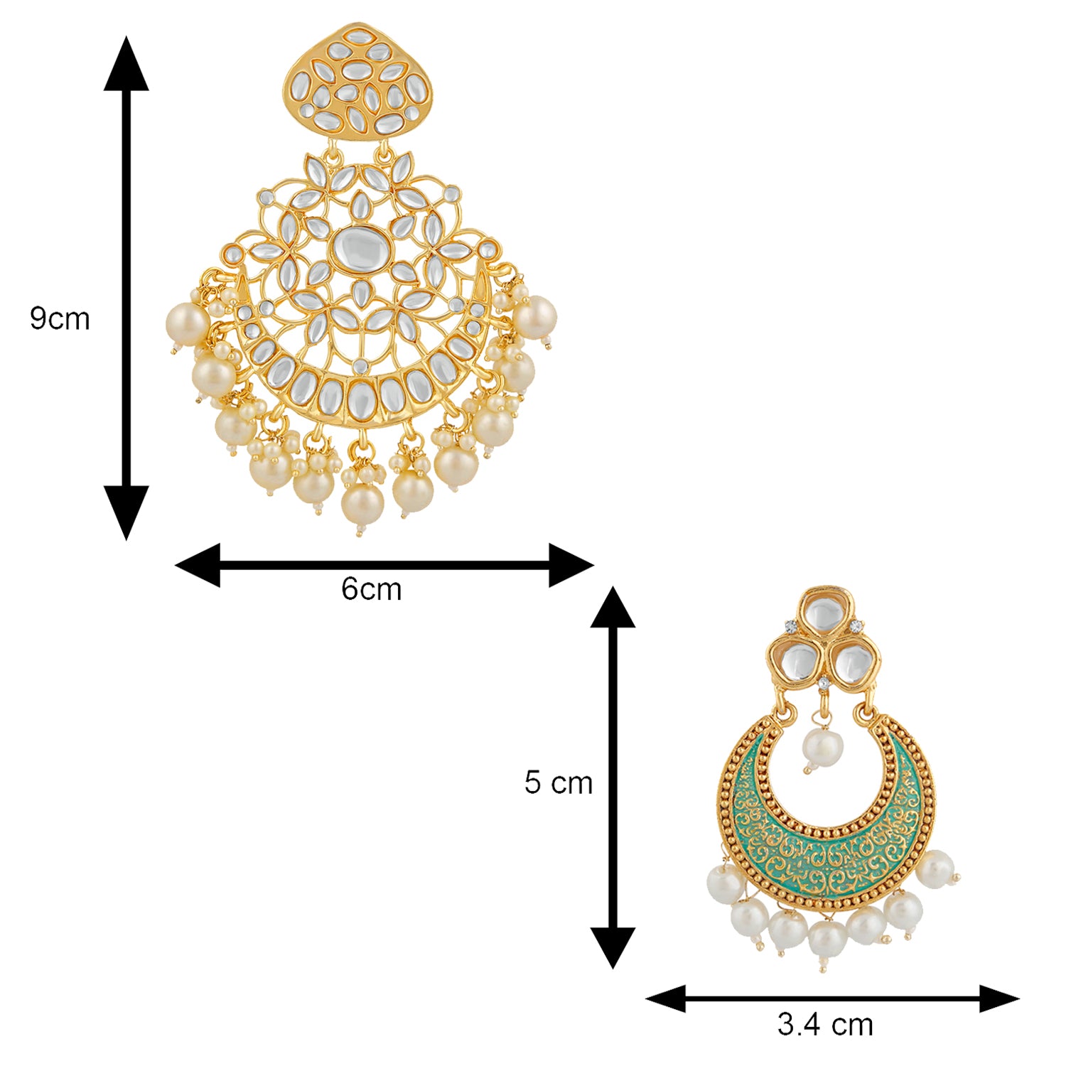 Combo of 2 Pairs of Traditional Dangler Earrings