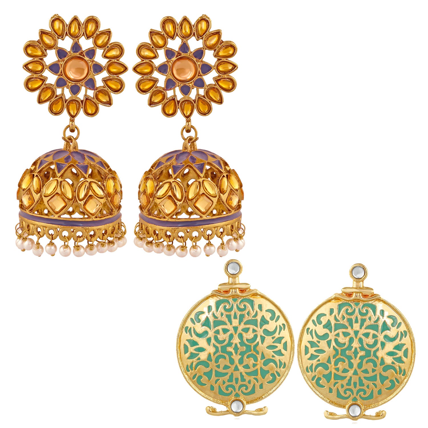 Combo of 2 Pairs of Traditional Dangler Earrings