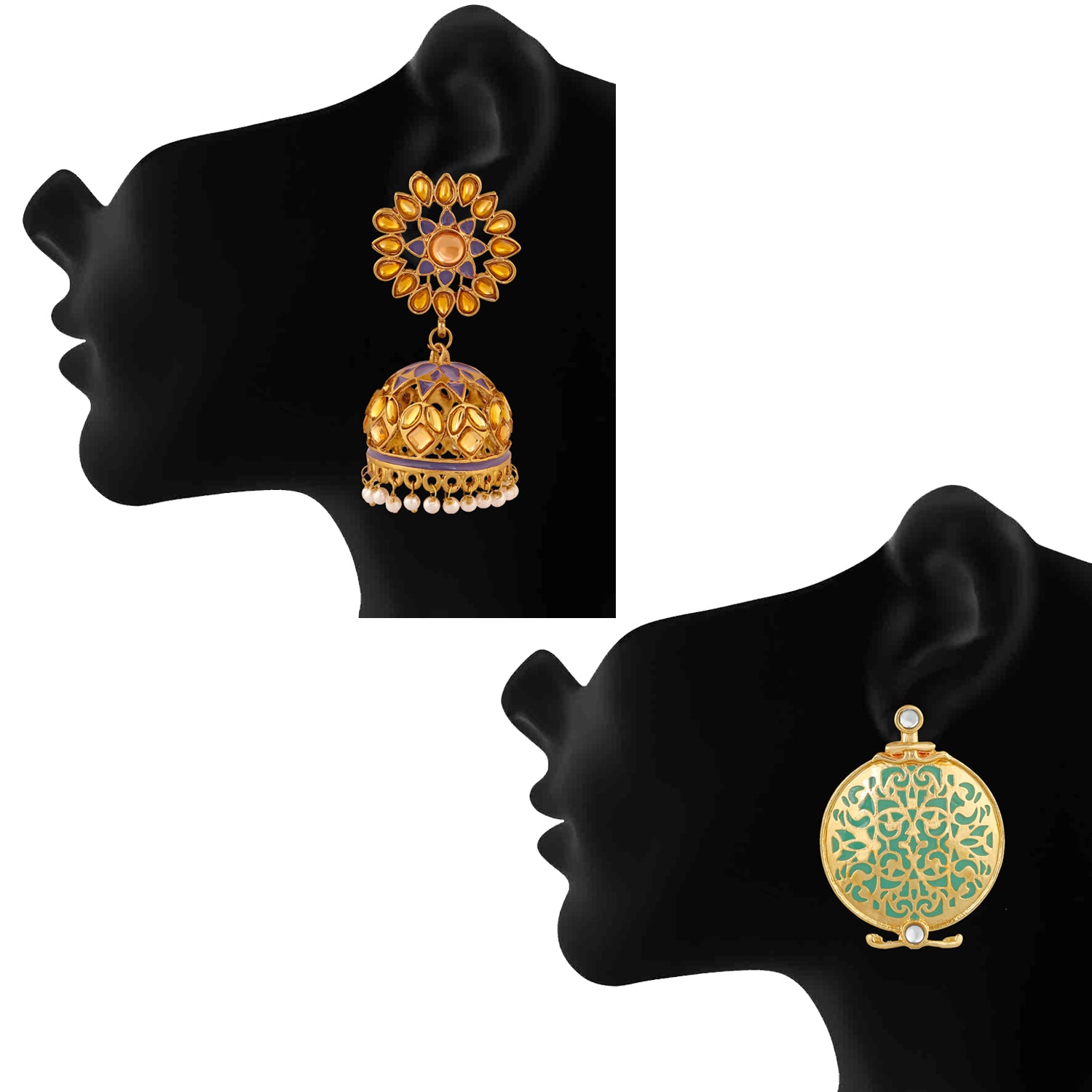 Combo of 2 Pairs of Traditional Dangler Earrings