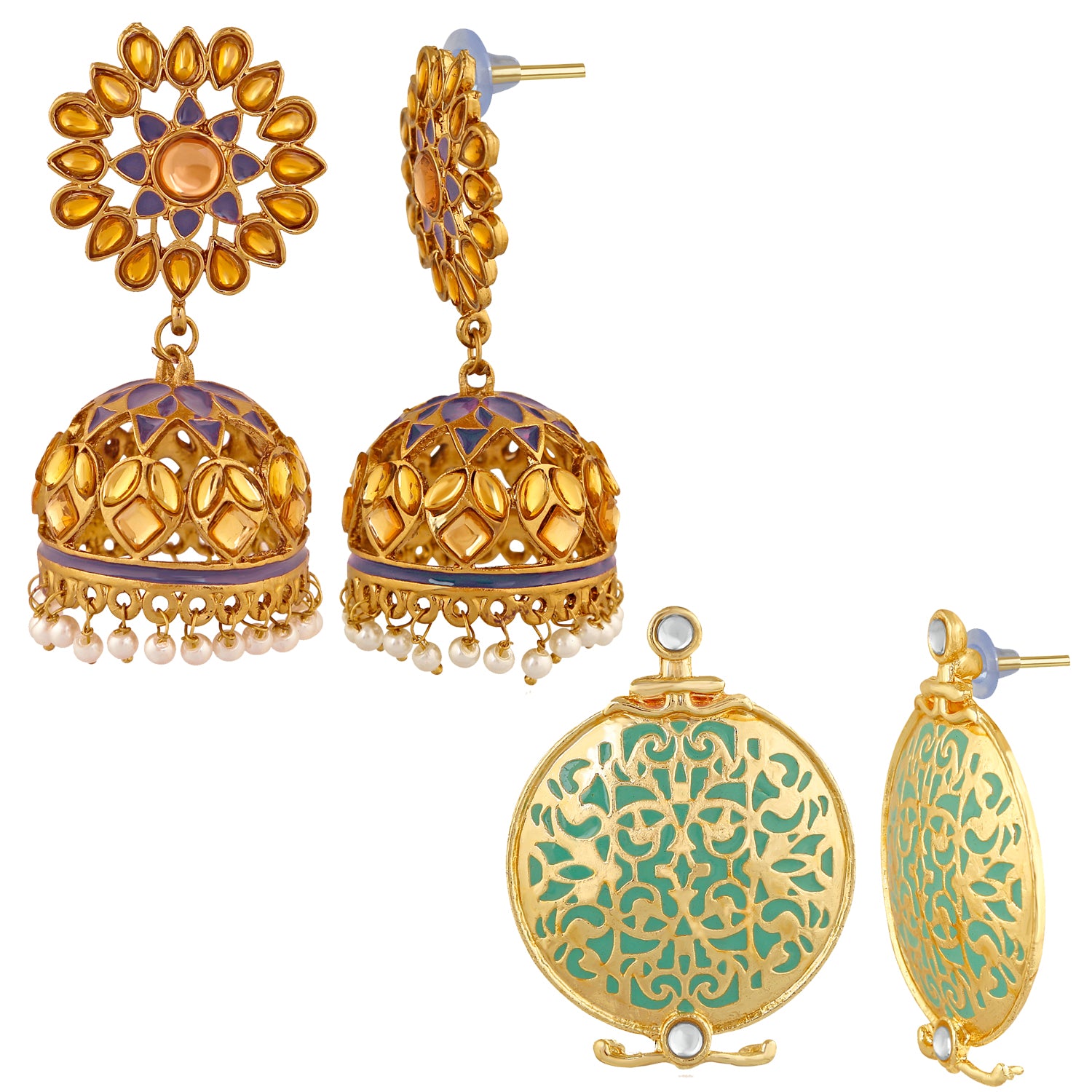 Combo of 2 Pairs of Traditional Dangler Earrings