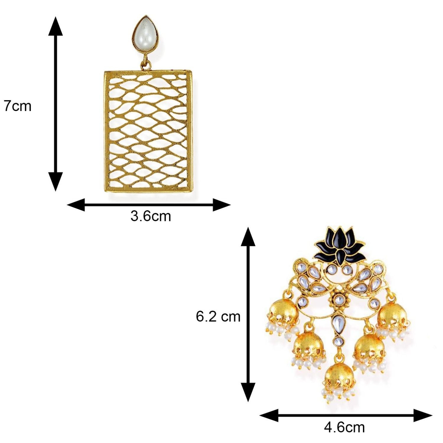 Combo of 2 Pairs of Traditional Dangler Earrings