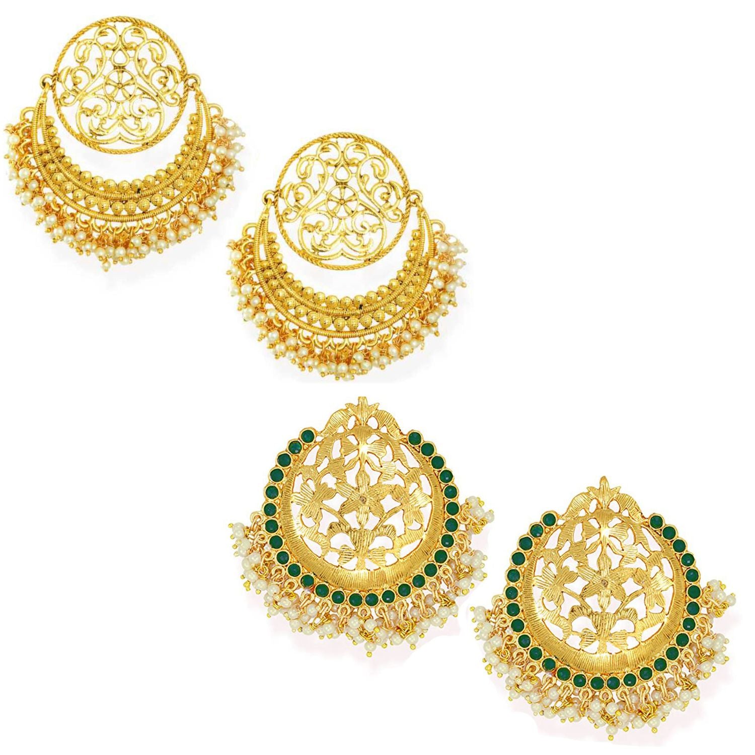 Combo of 2 Pairs of Traditional Dangler Earrings