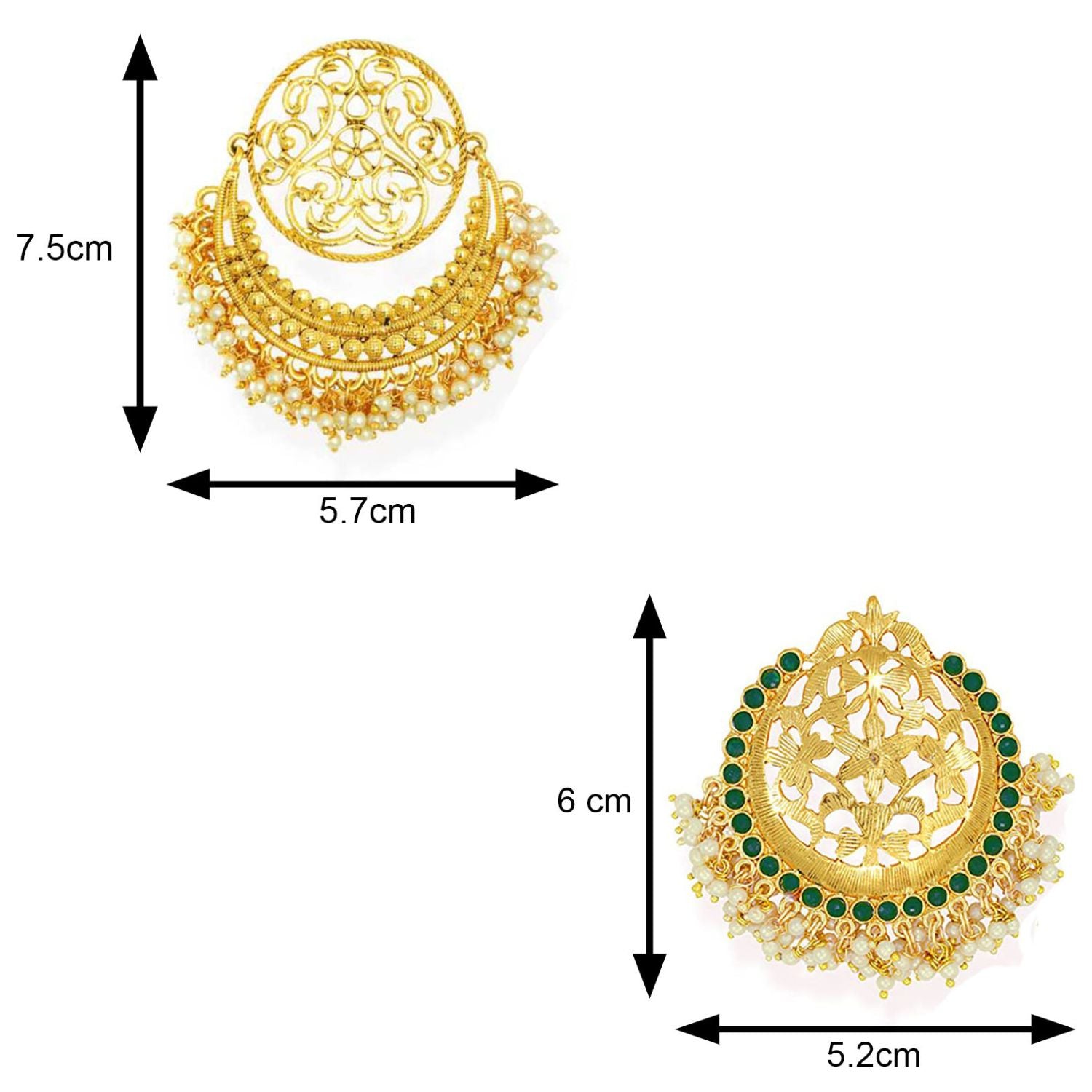 Combo of 2 Pairs of Traditional Dangler Earrings