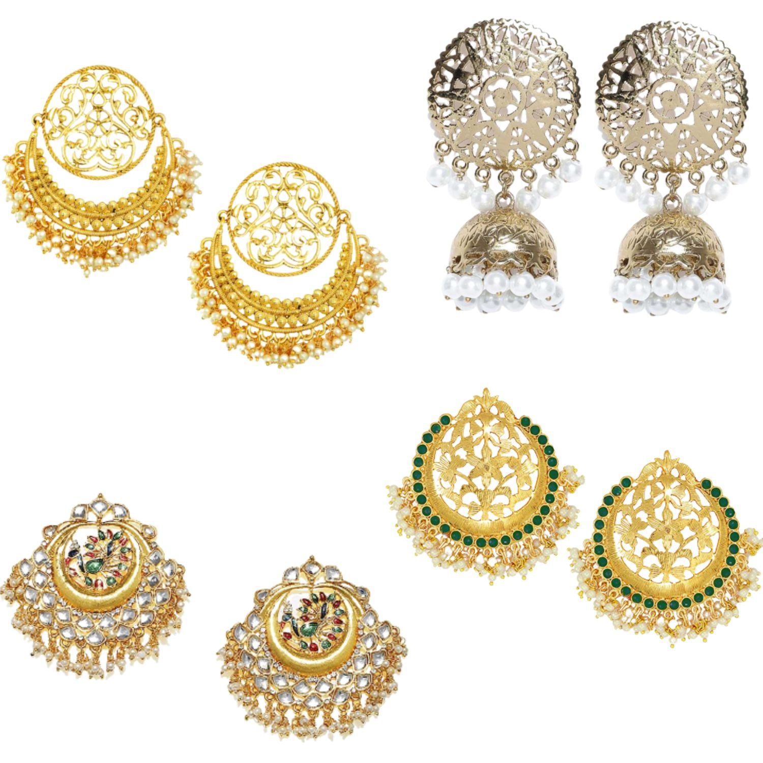 Combo of 4 Pairs of Traditional Dangler Earrings
