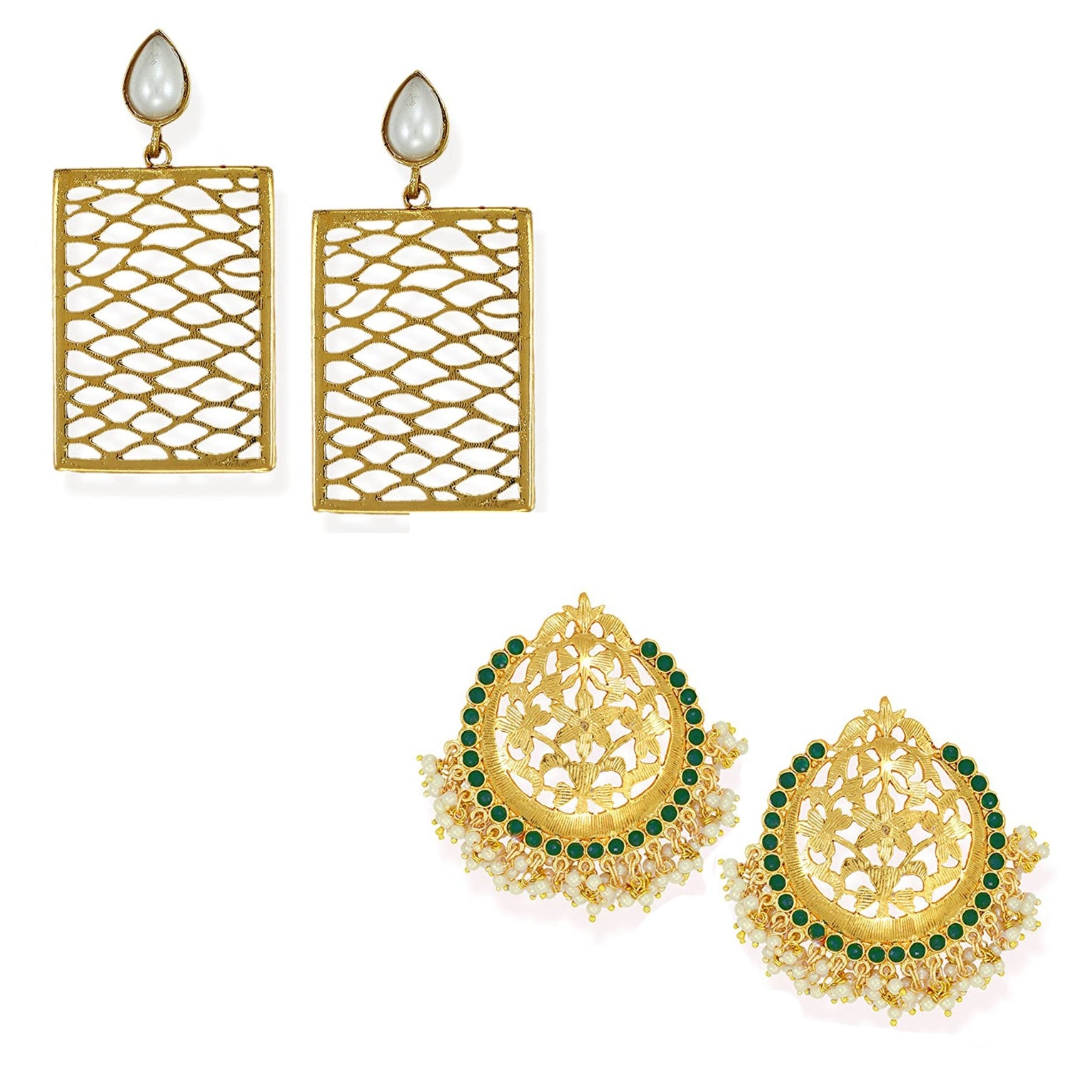 Combo of 2 Pairs of Traditional Dangler Earrings