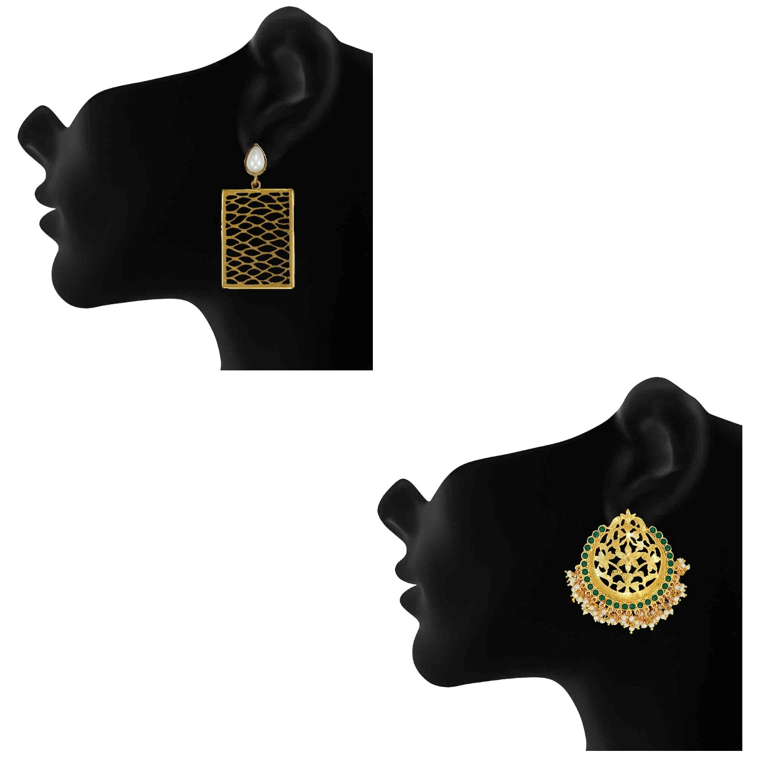 Combo of 2 Pairs of Traditional Dangler Earrings