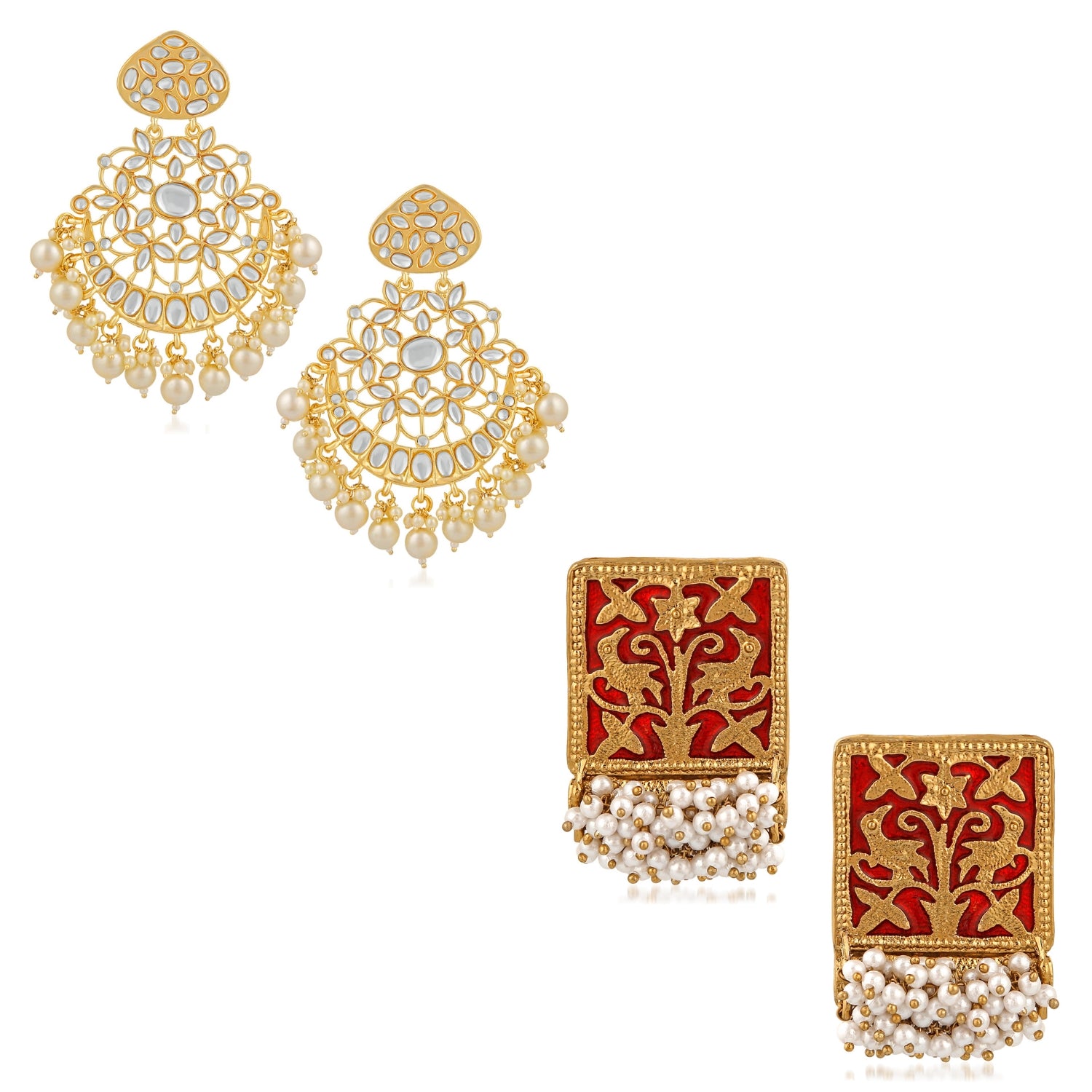 Combo of 2 Pairs of Traditional Dangler Earrings