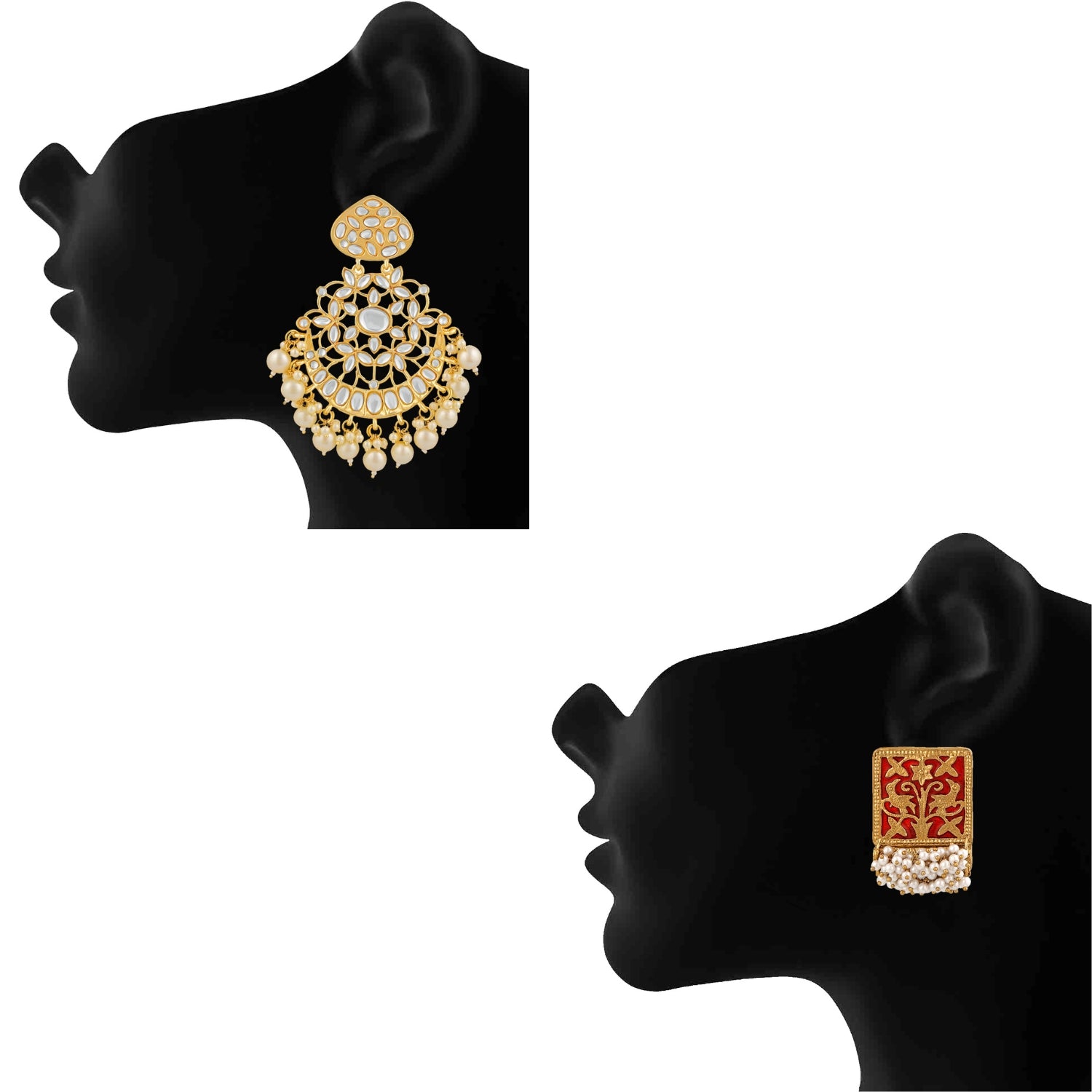 Combo of 2 Pairs of Traditional Dangler Earrings