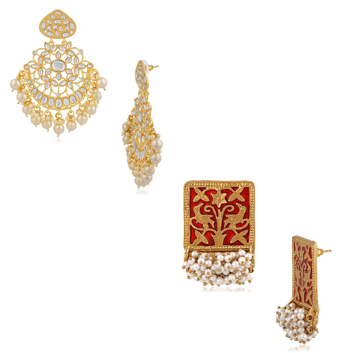 Combo of 2 Pairs of Traditional Dangler Earrings