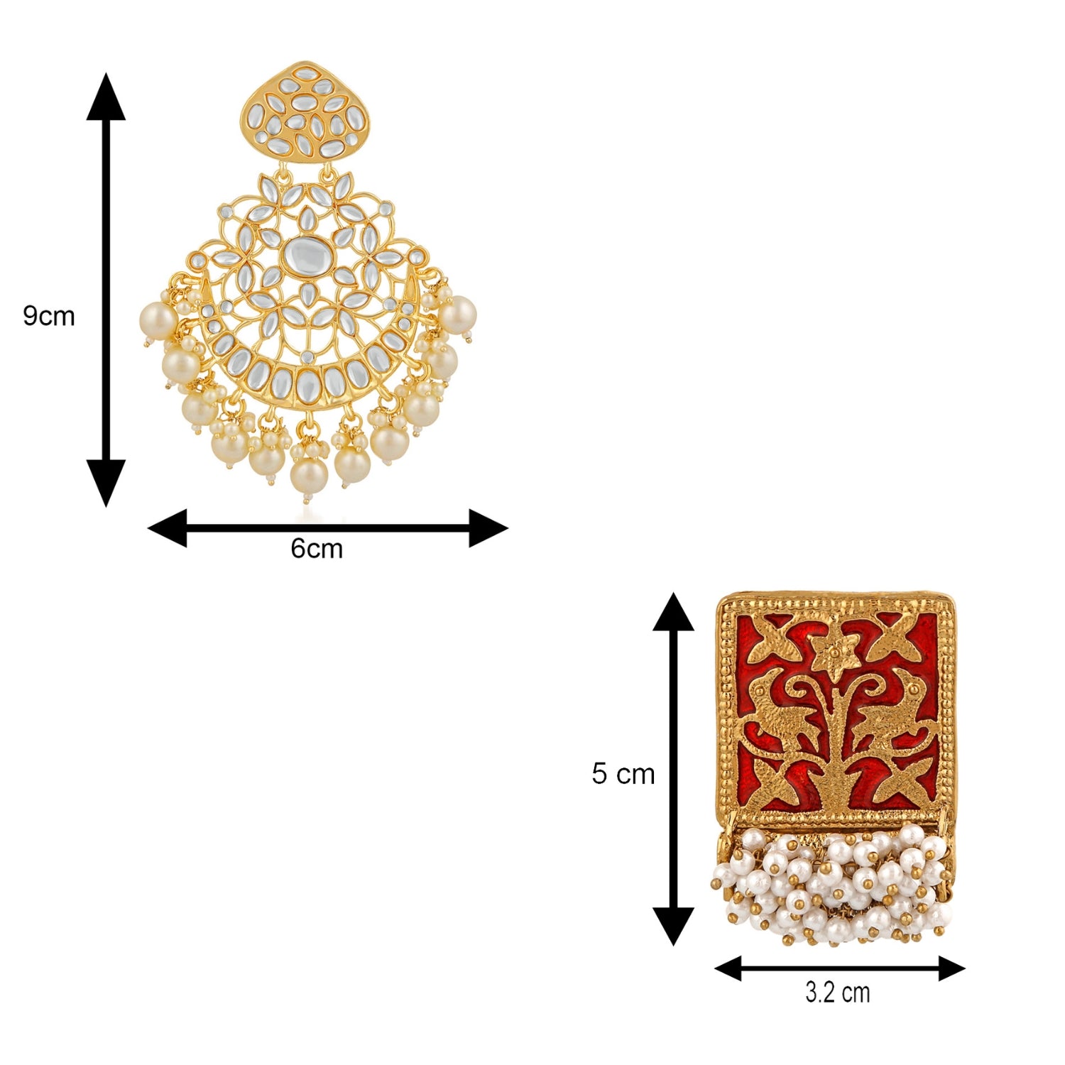 Combo of 2 Pairs of Traditional Dangler Earrings