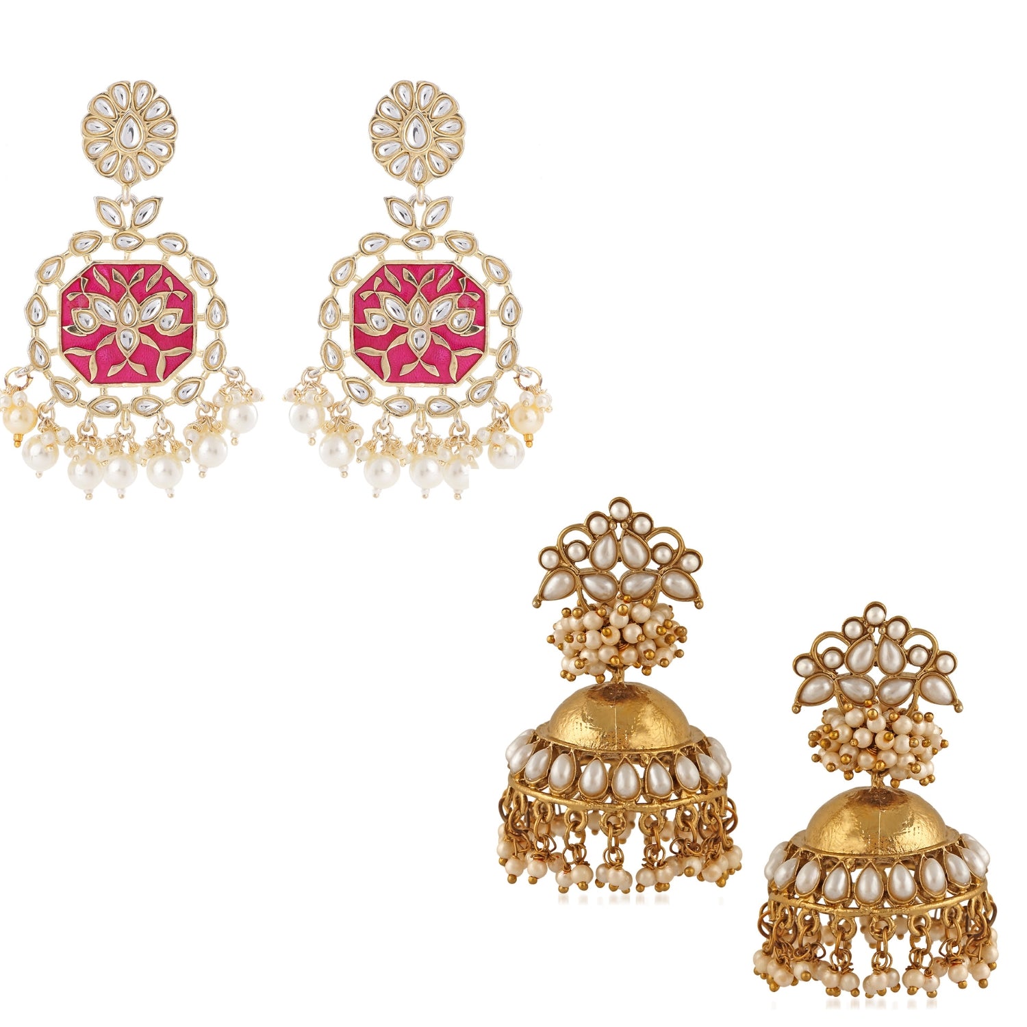 Combo of 2 Pairs of Traditional Dangler Earrings