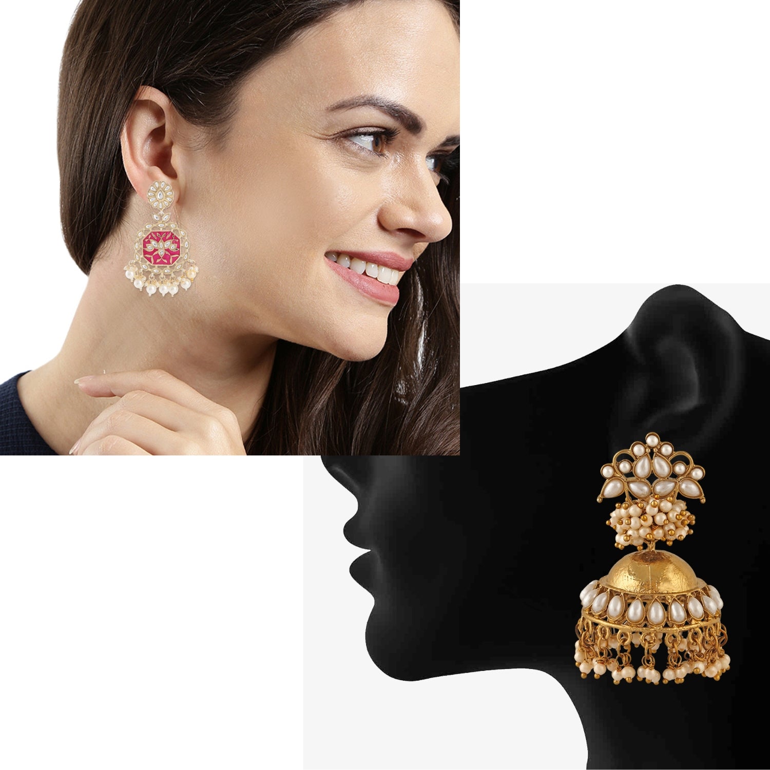 Combo of 2 Pairs of Traditional Dangler Earrings