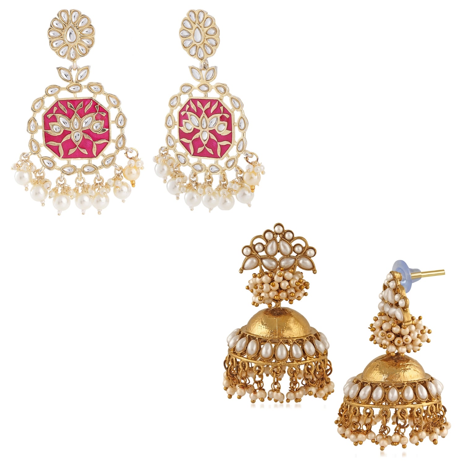 Combo of 2 Pairs of Traditional Dangler Earrings