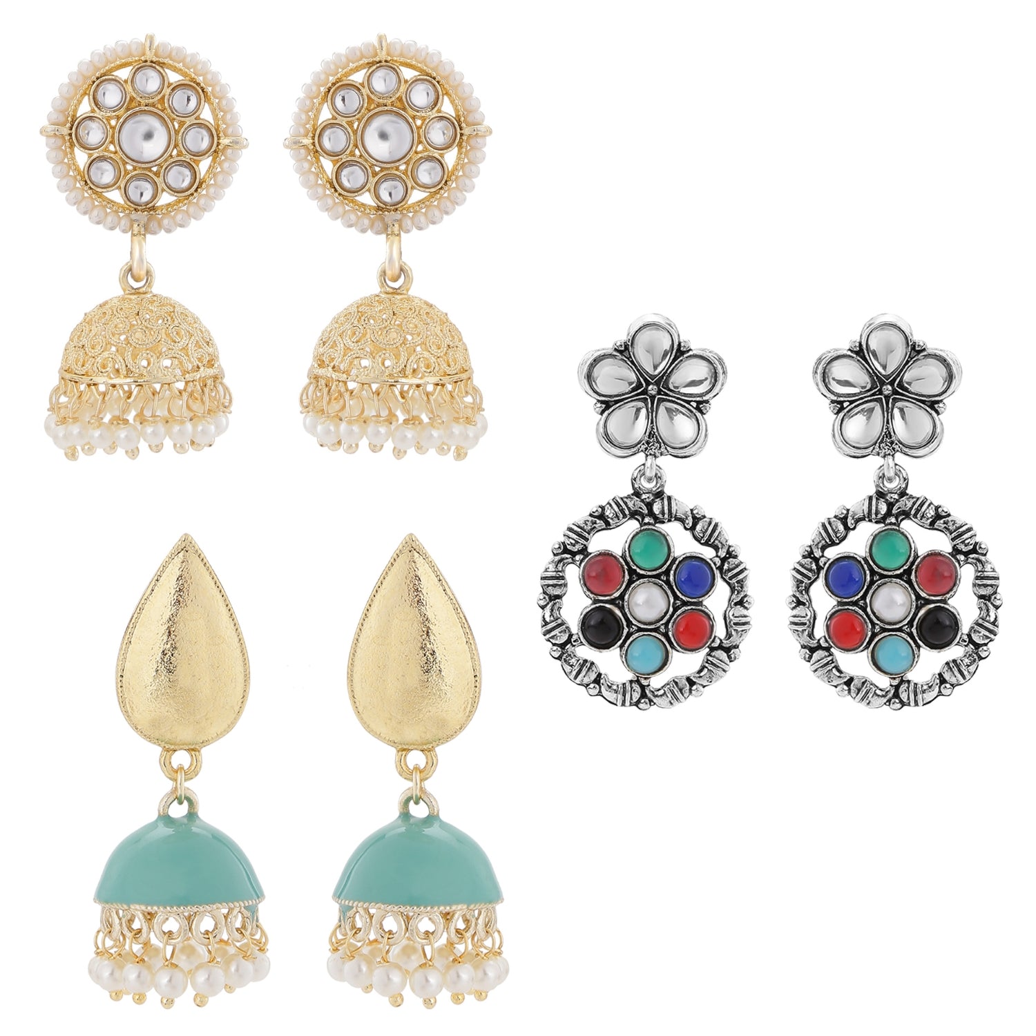 Combo of 3 Pairs of Traditional Dangler Earrings