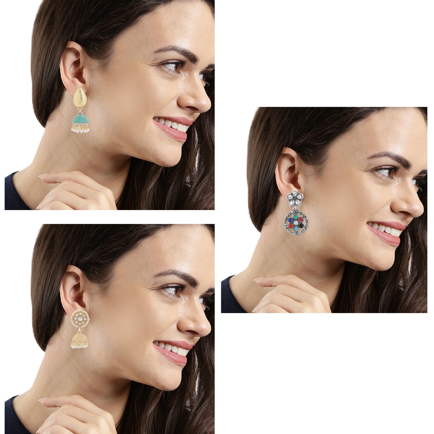 Combo of 3 Pairs of Traditional Dangler Earrings