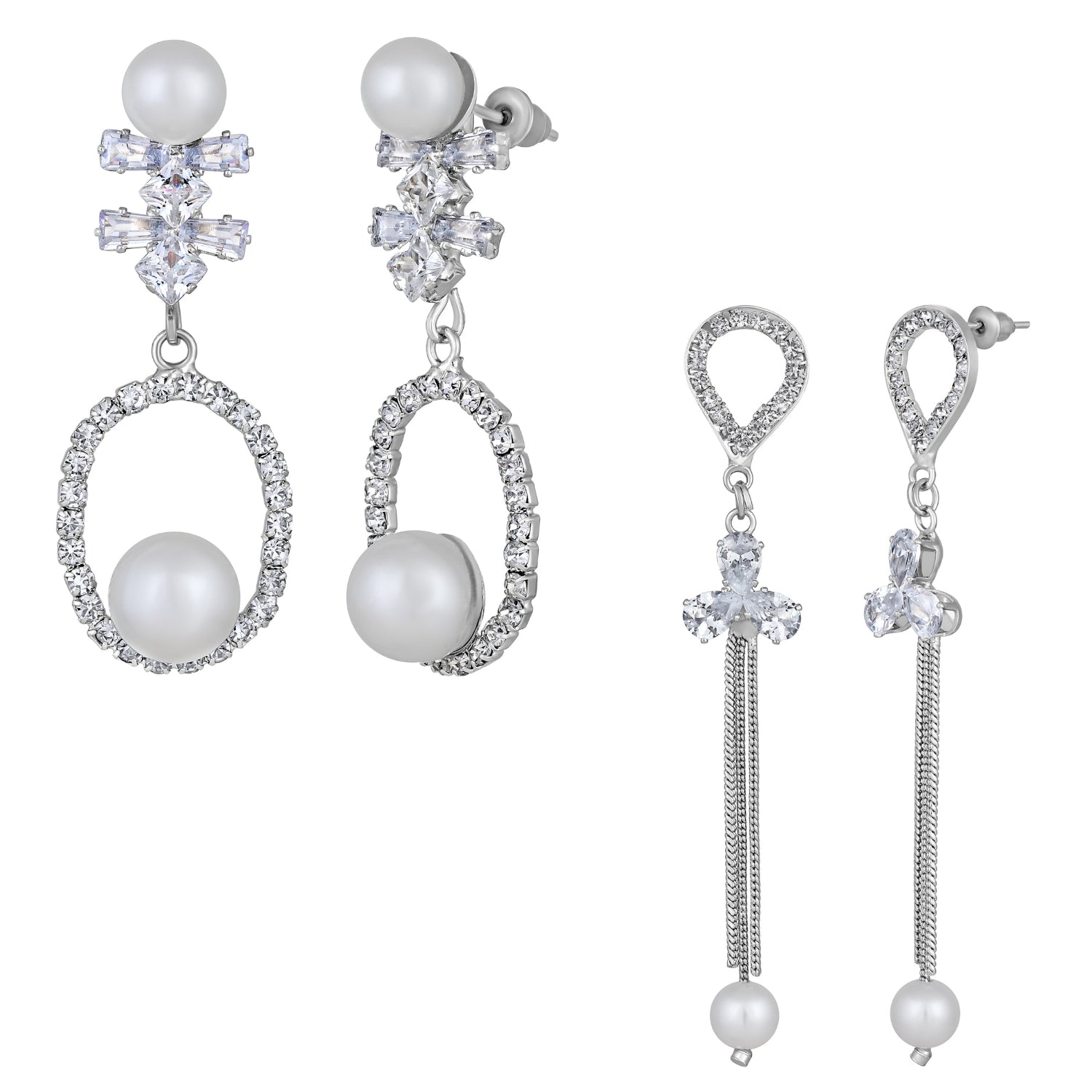 Combo of 2 American Diamond  Party Wear Earrings