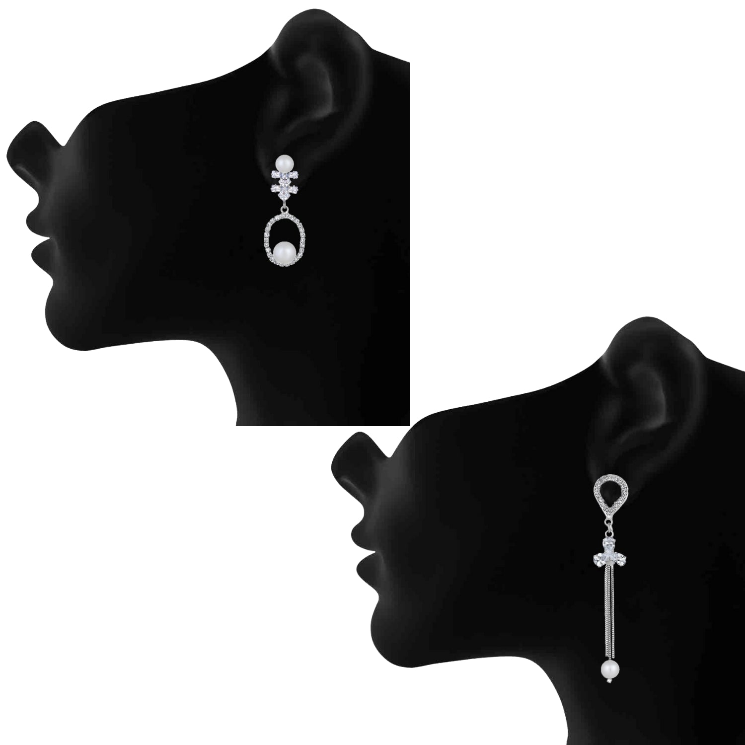 Combo of 2 American Diamond  Party Wear Earrings