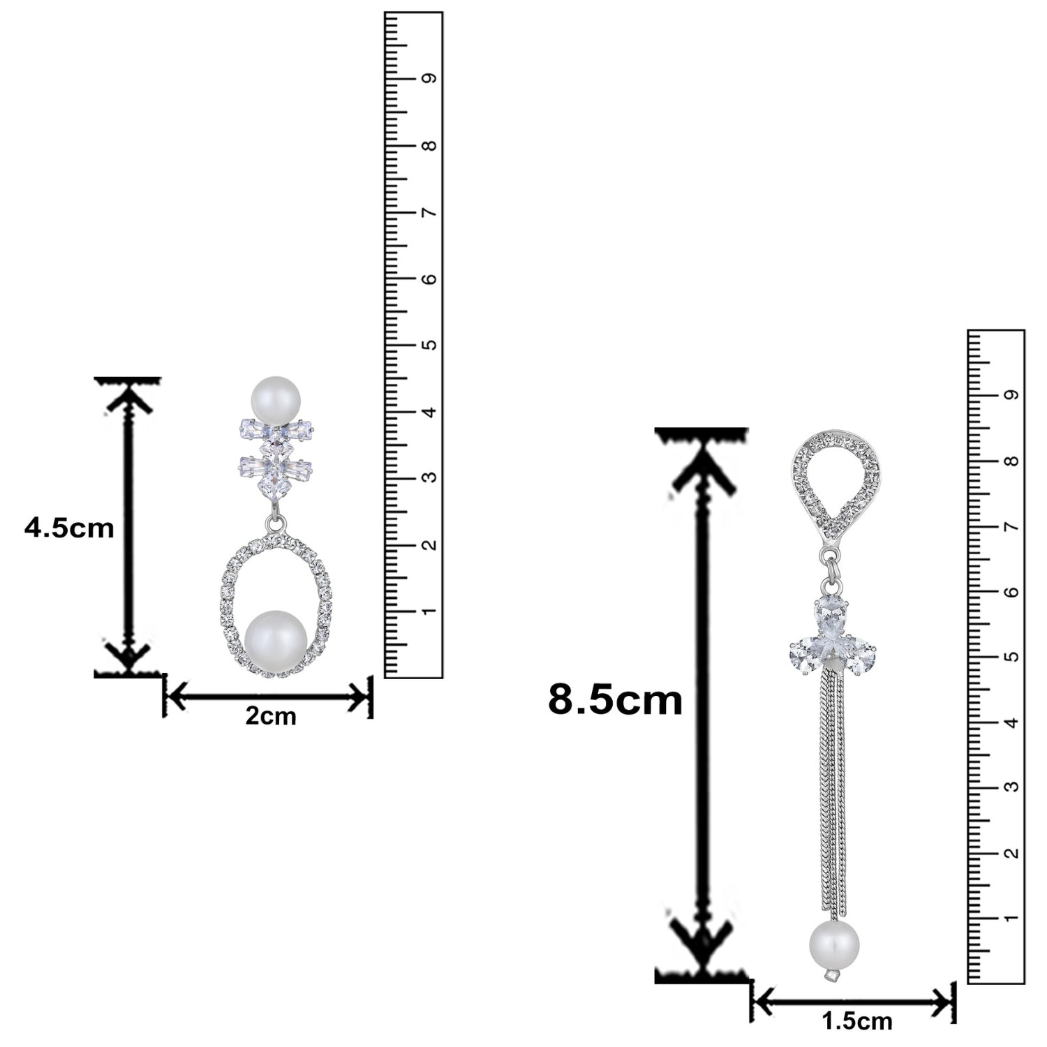 Combo of 2 American Diamond  Party Wear Earrings