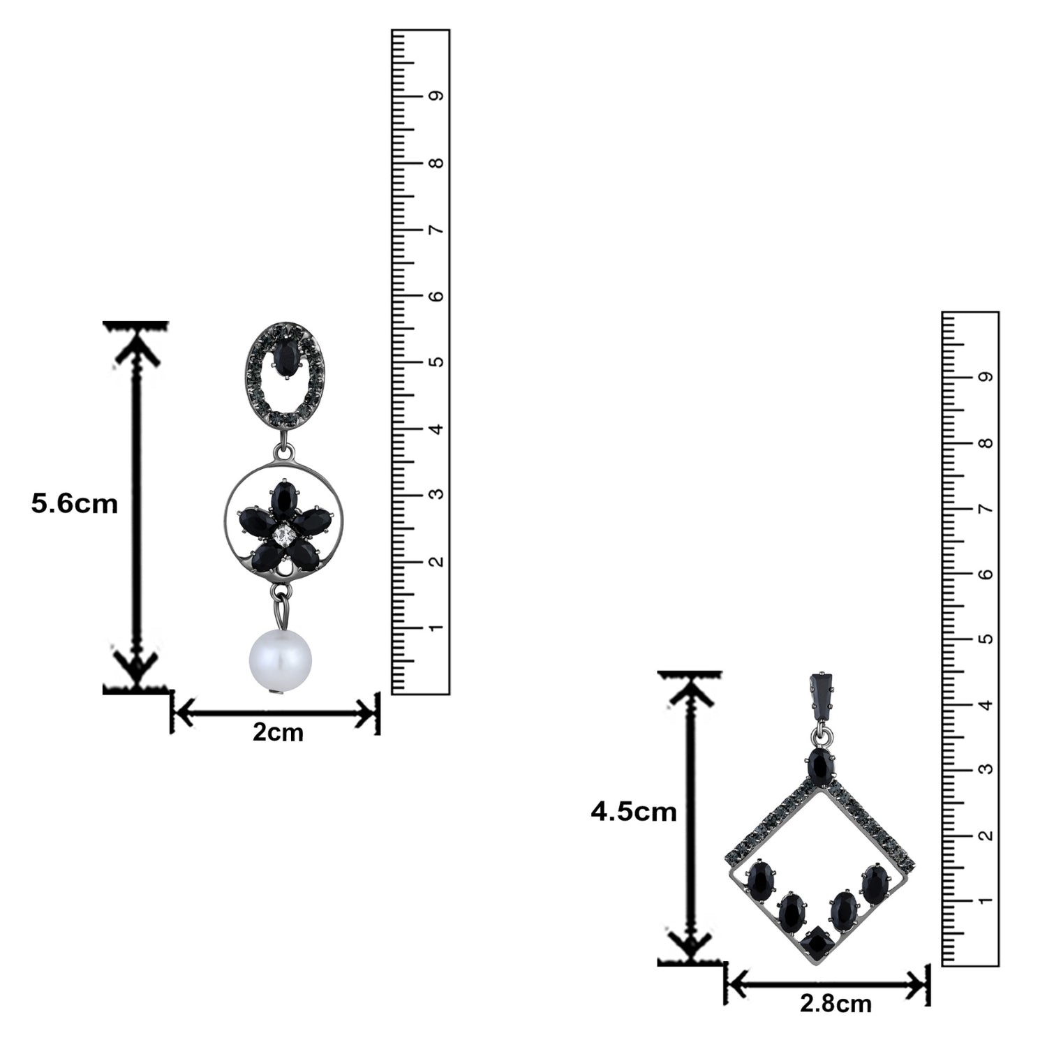 Combo of 2 Floral Dangler Earrings