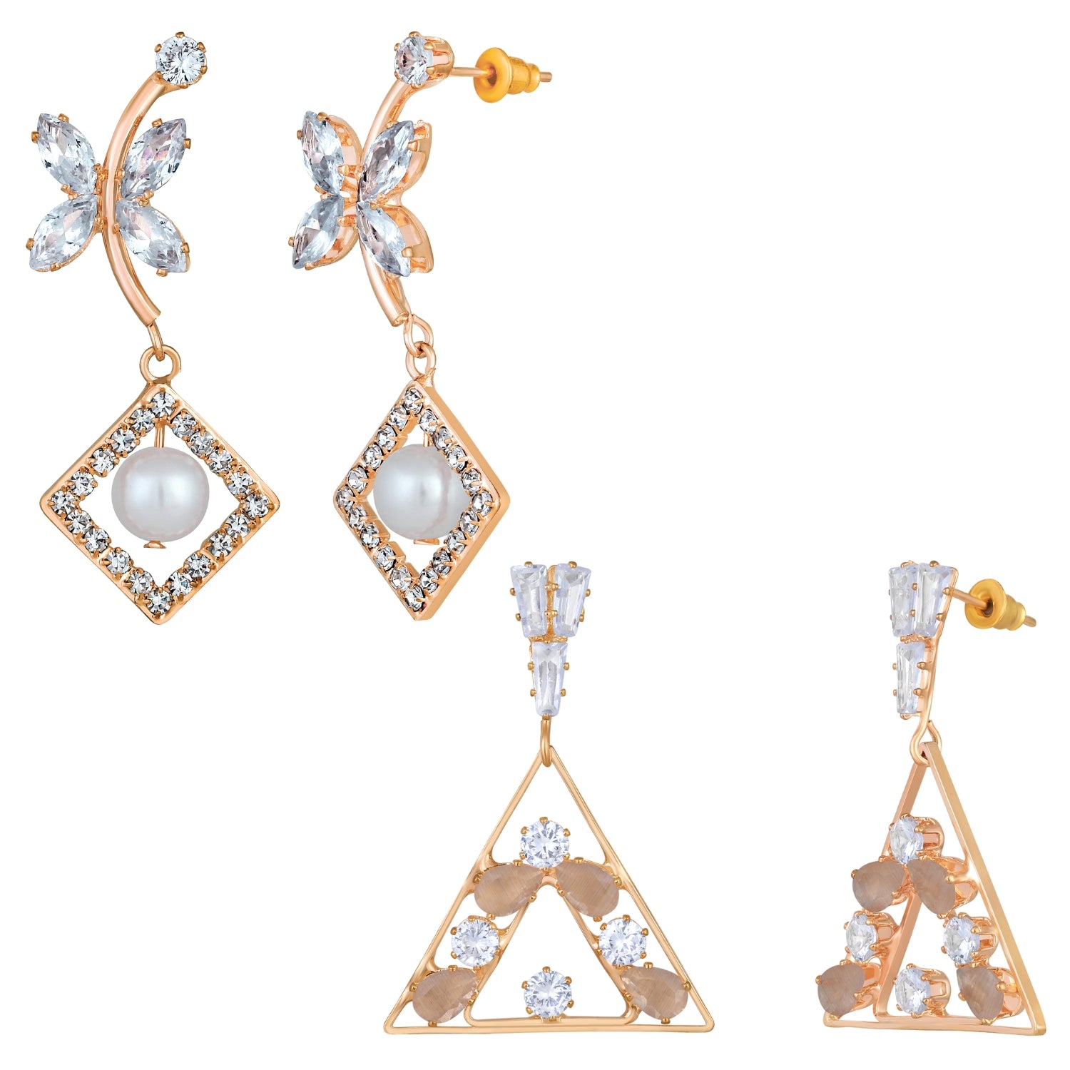 Combo of 2  Butterfly Shaped & Dangler Earrings