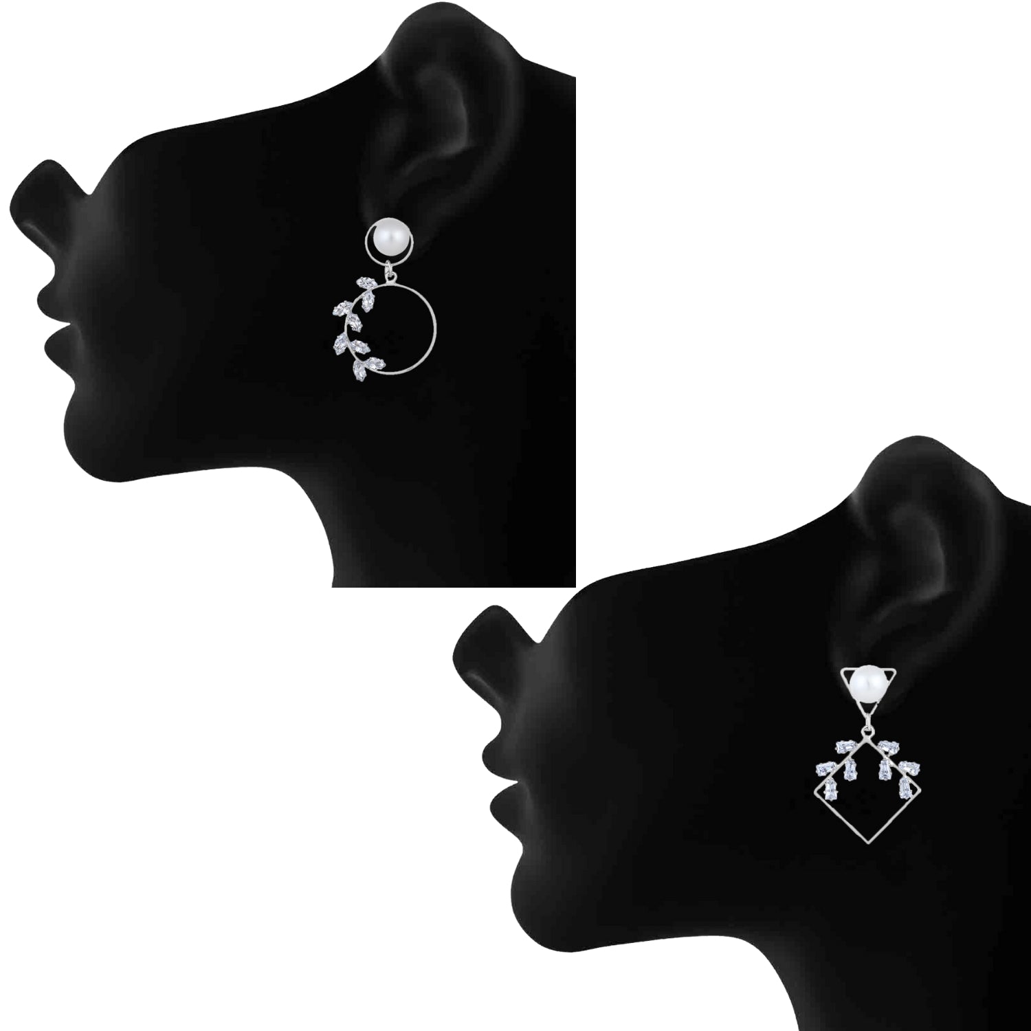 Combo of 2  Geomatrical Shaped Dangler Earrings